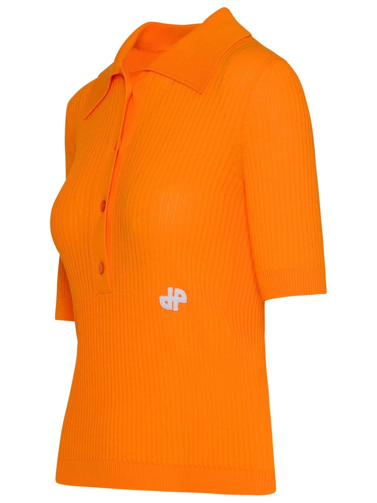 Shop Patou Orange Cotton Polo Shirt