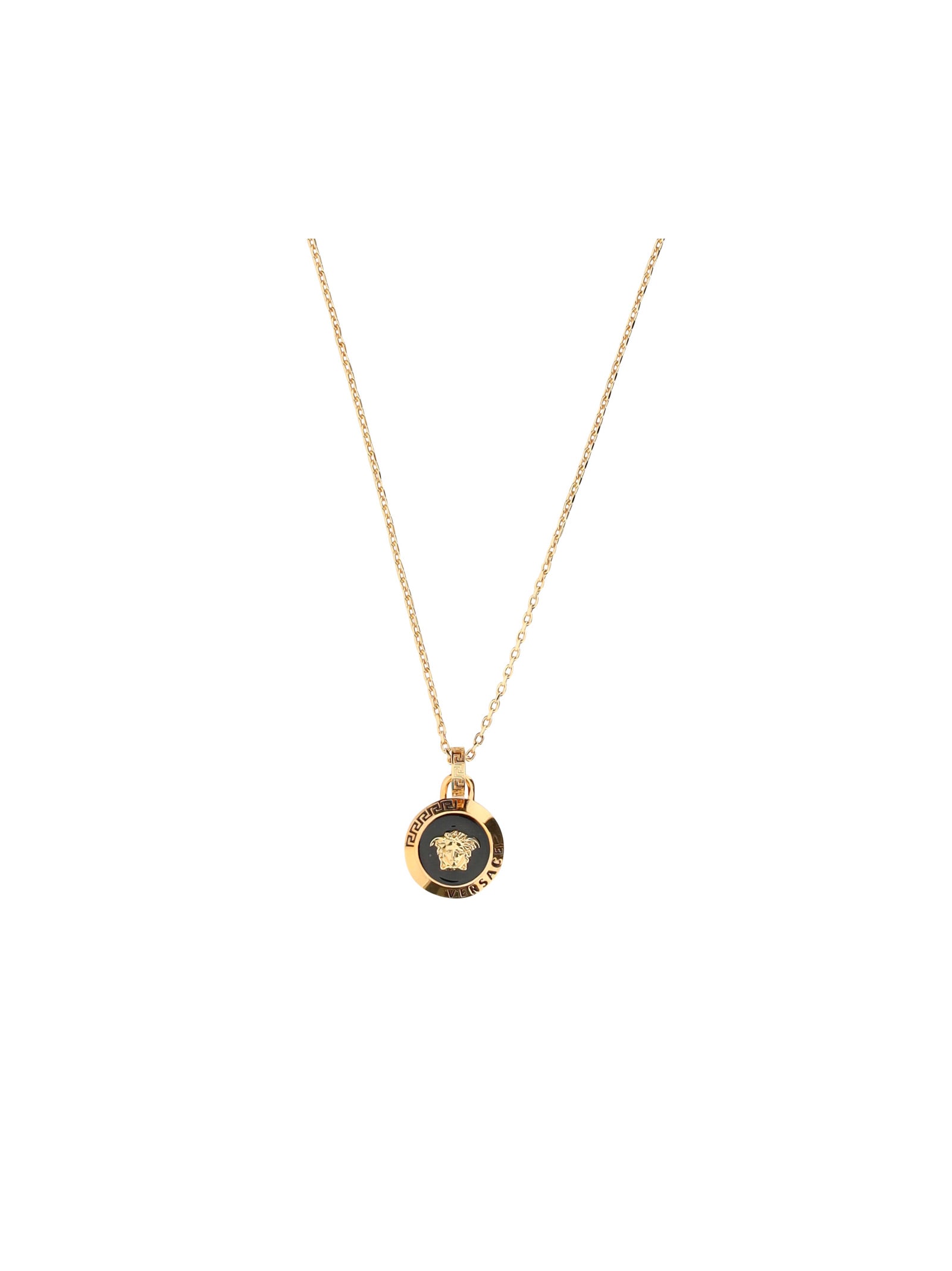 Shop Versace Necklace In Gold/gold