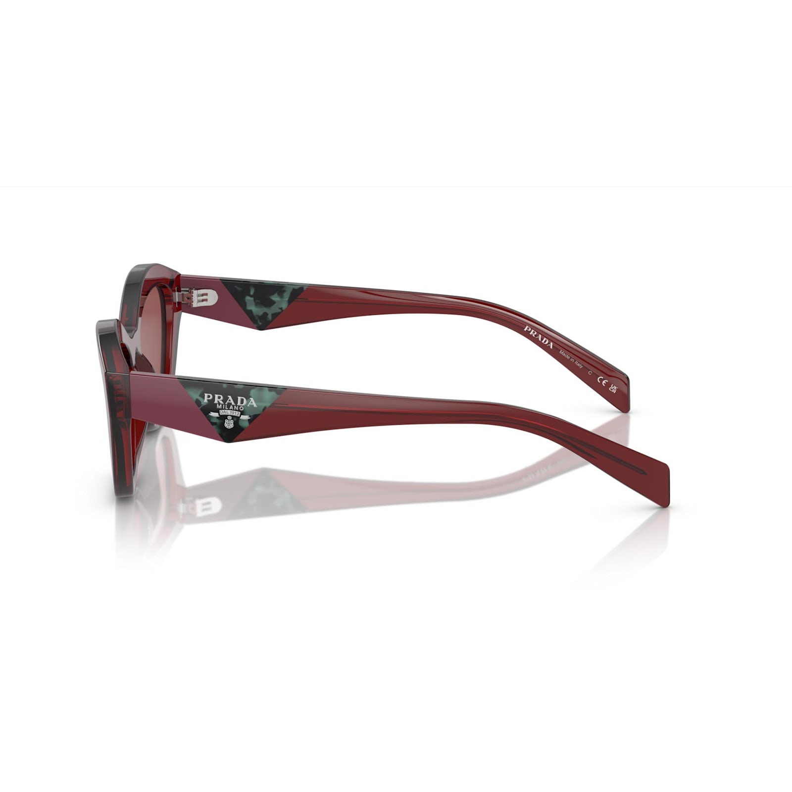 Shop Prada Sunglasses In Bordeaux/rosso