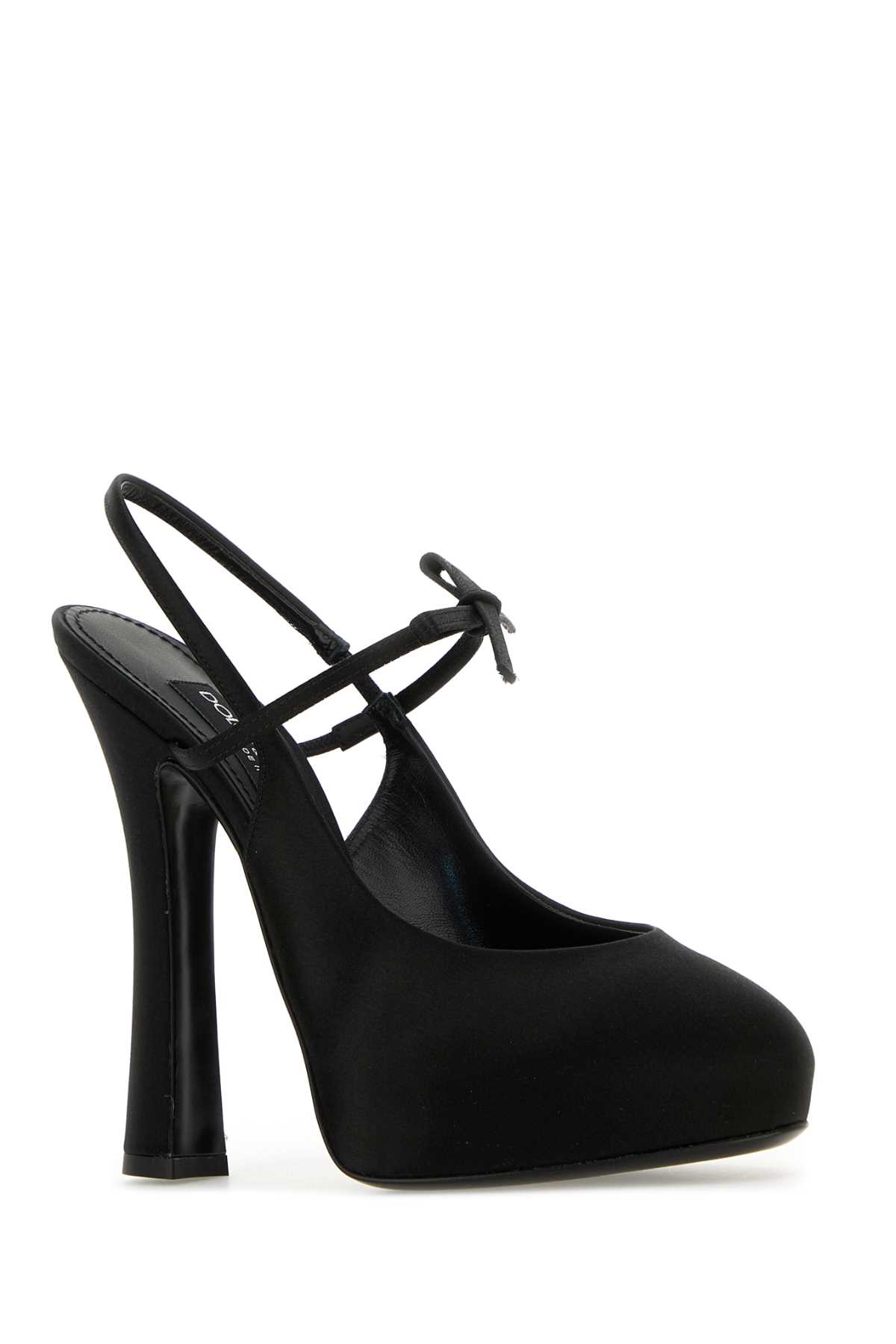 Dolce & Gabbana Vally 105 Satin Slingback Pumps In Black