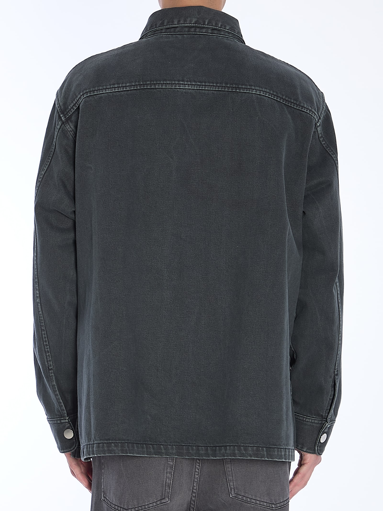 Shop Ami Alexandre Mattiussi Ami De Coeur Overshirt In Black