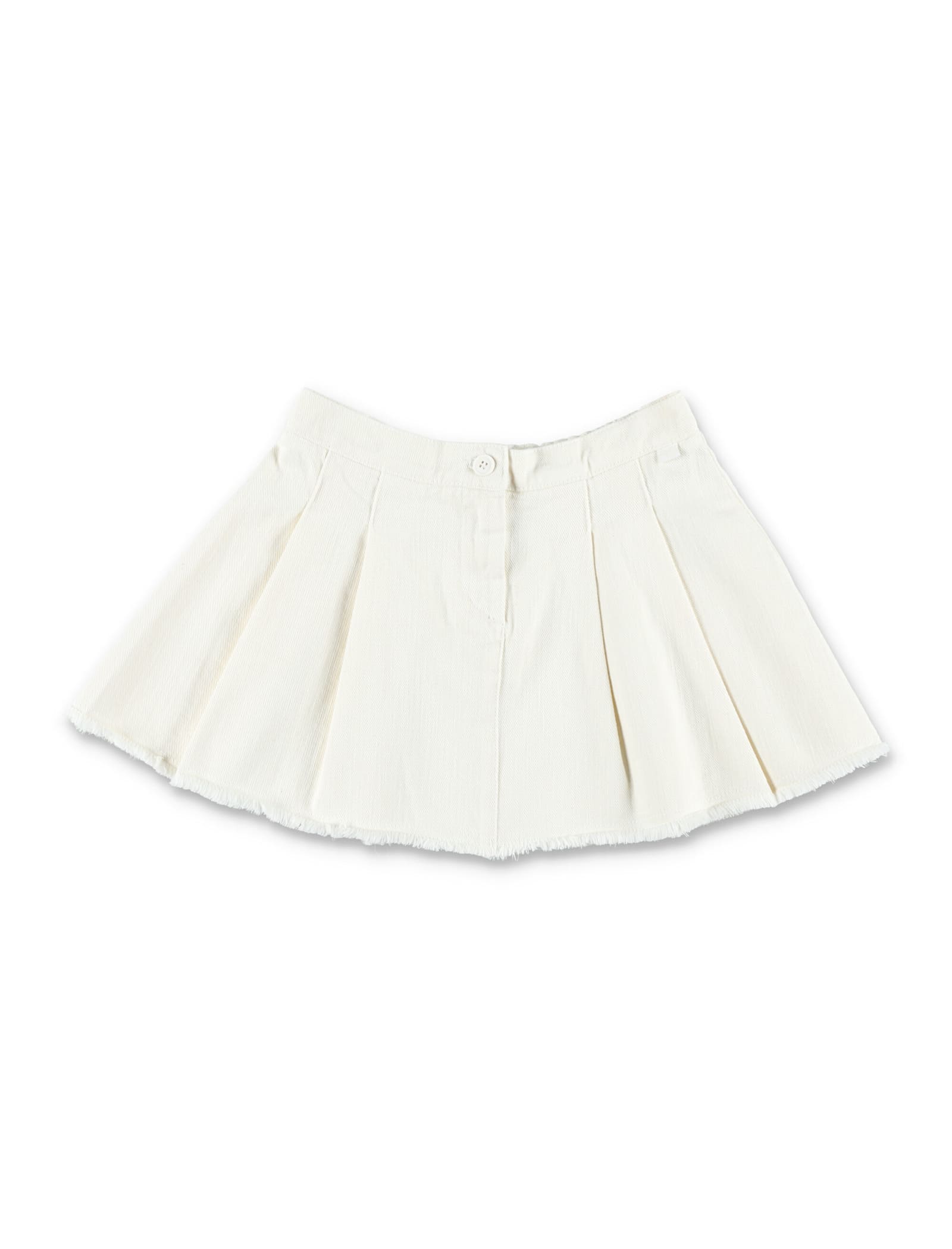 Il Gufo Skirt Pieghe Denim In White