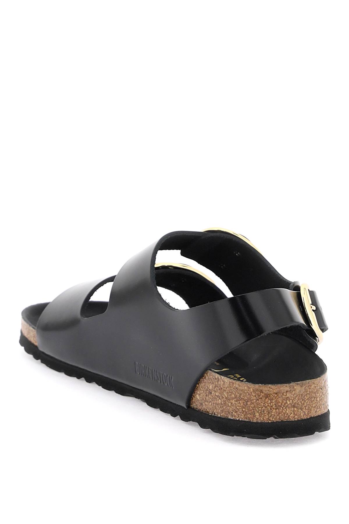 Birkenstock Milano Big Buckle I Lacquered Leather Sandal Color Bla In Shine Black (black)