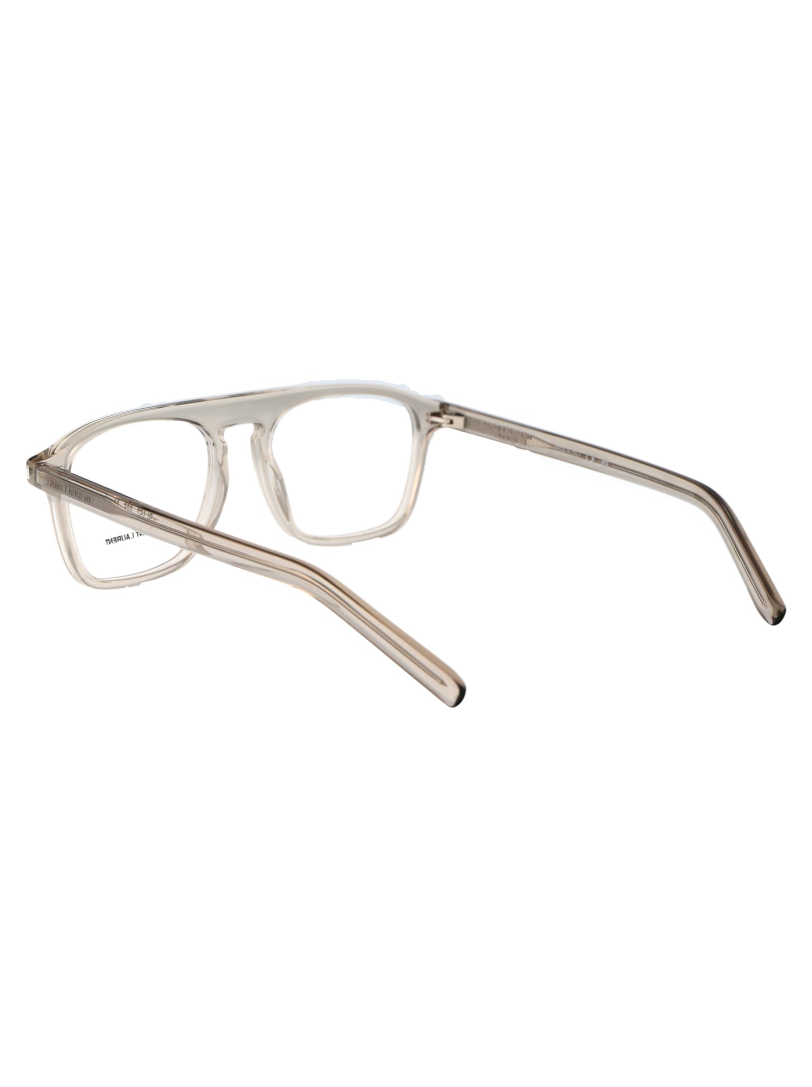 Shop Saint Laurent Sl 157 Glasses In 005 Beige Beige Transparent
