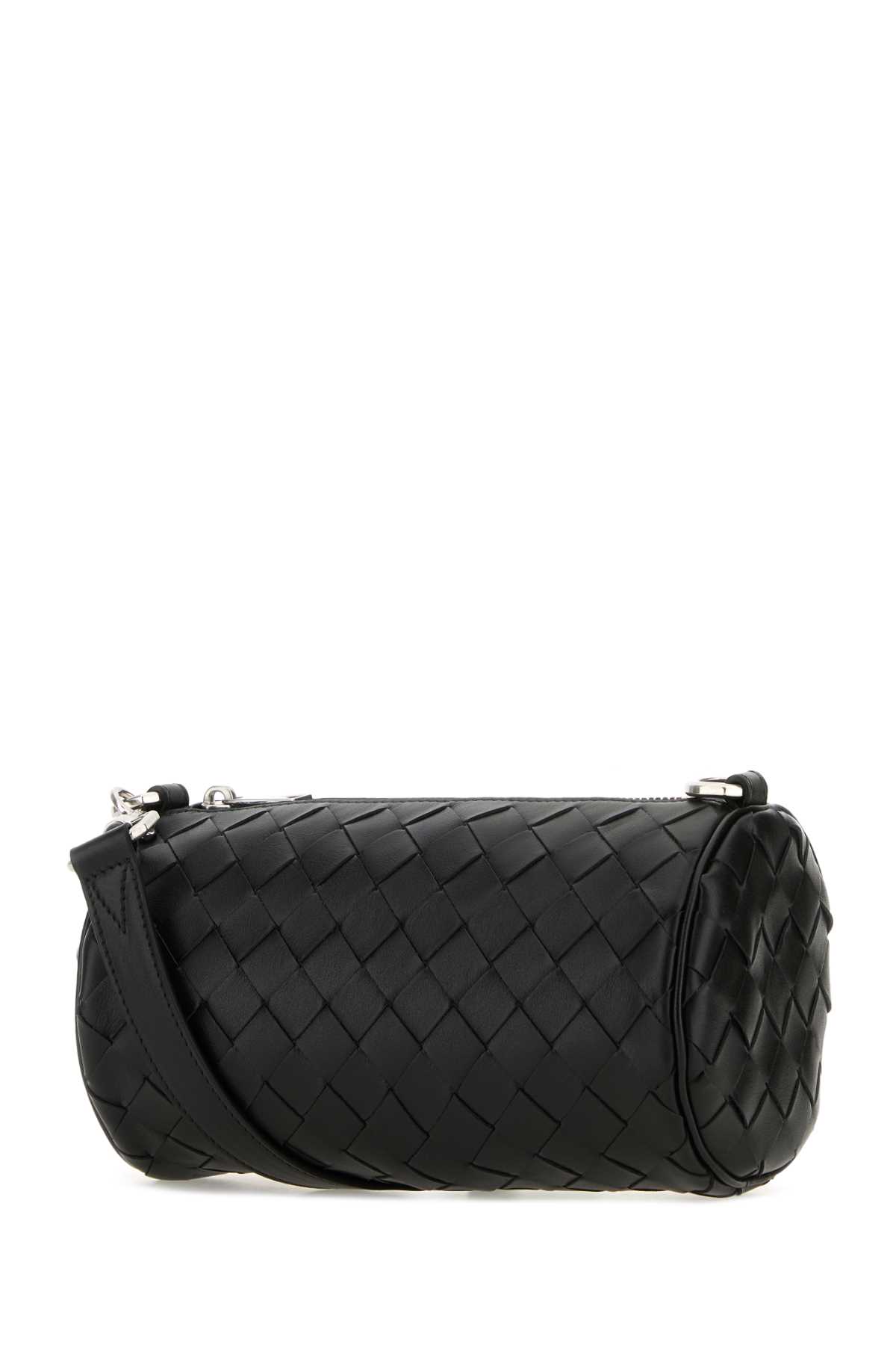 Shop Bottega Veneta Black Leather Barrel Crossbody Bag In Blk