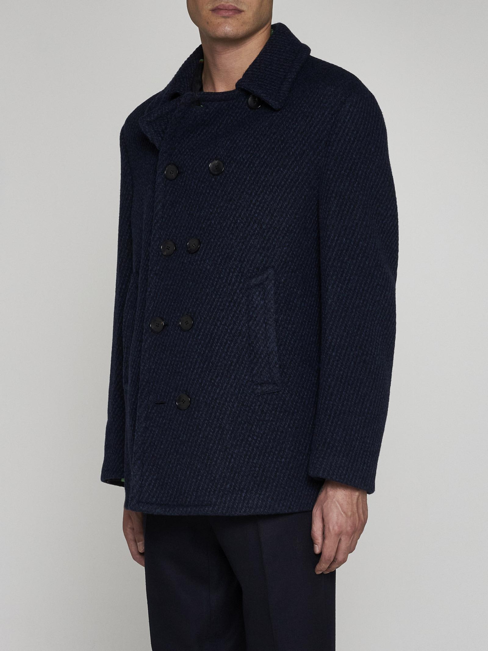 ETRO WOOL-BLEND DOUBLE-BREASTED PEACOAT 