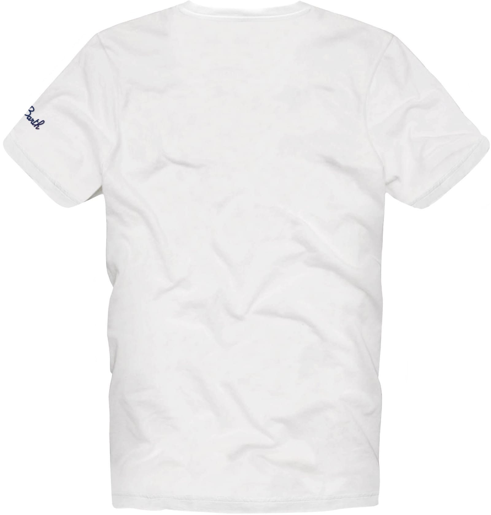 Shop Mc2 Saint Barth Man Cotton T-shirt With St. Barth Basketball Print