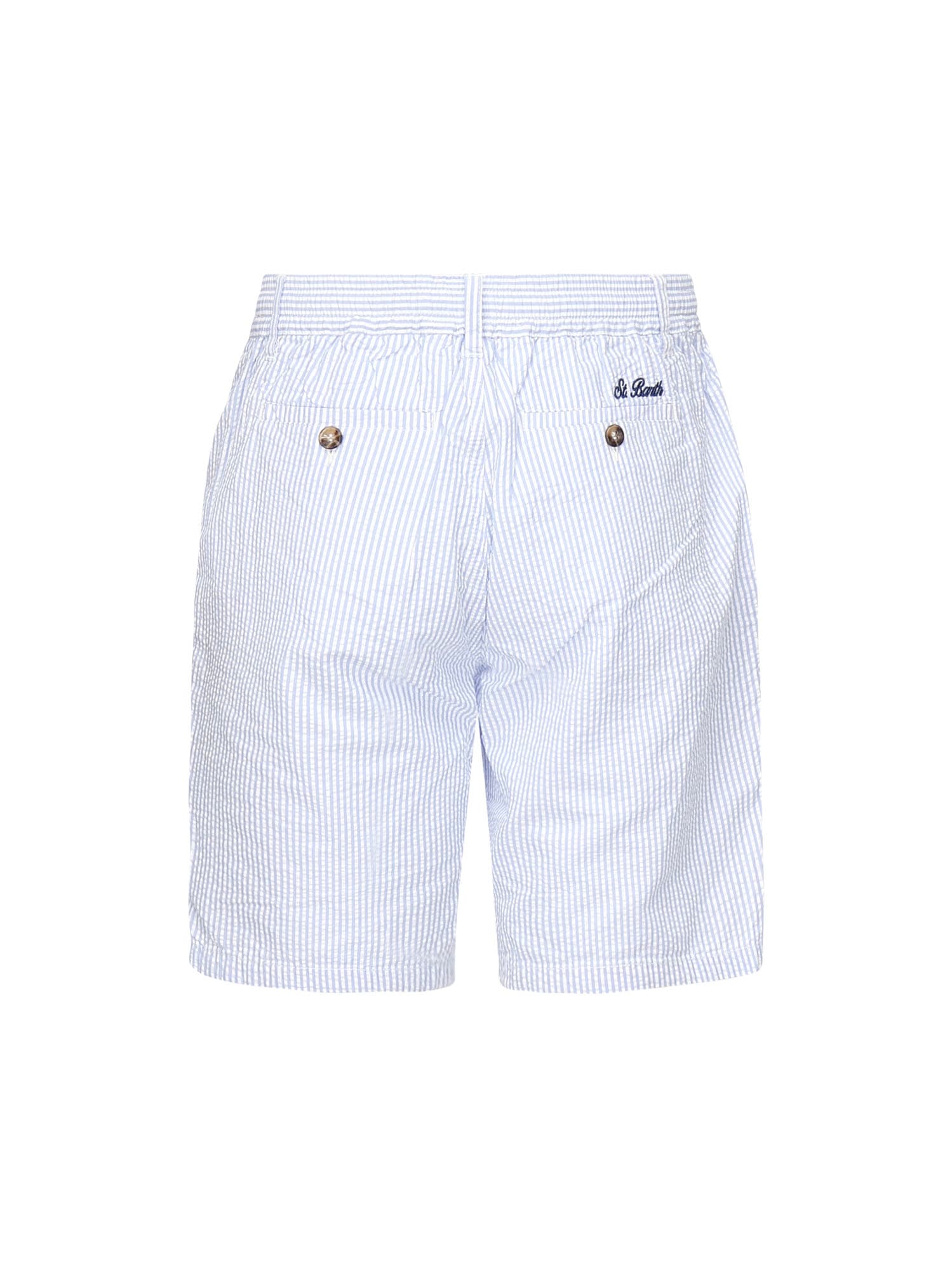 Mc2 Saint Barth Striped-design Shorts In White