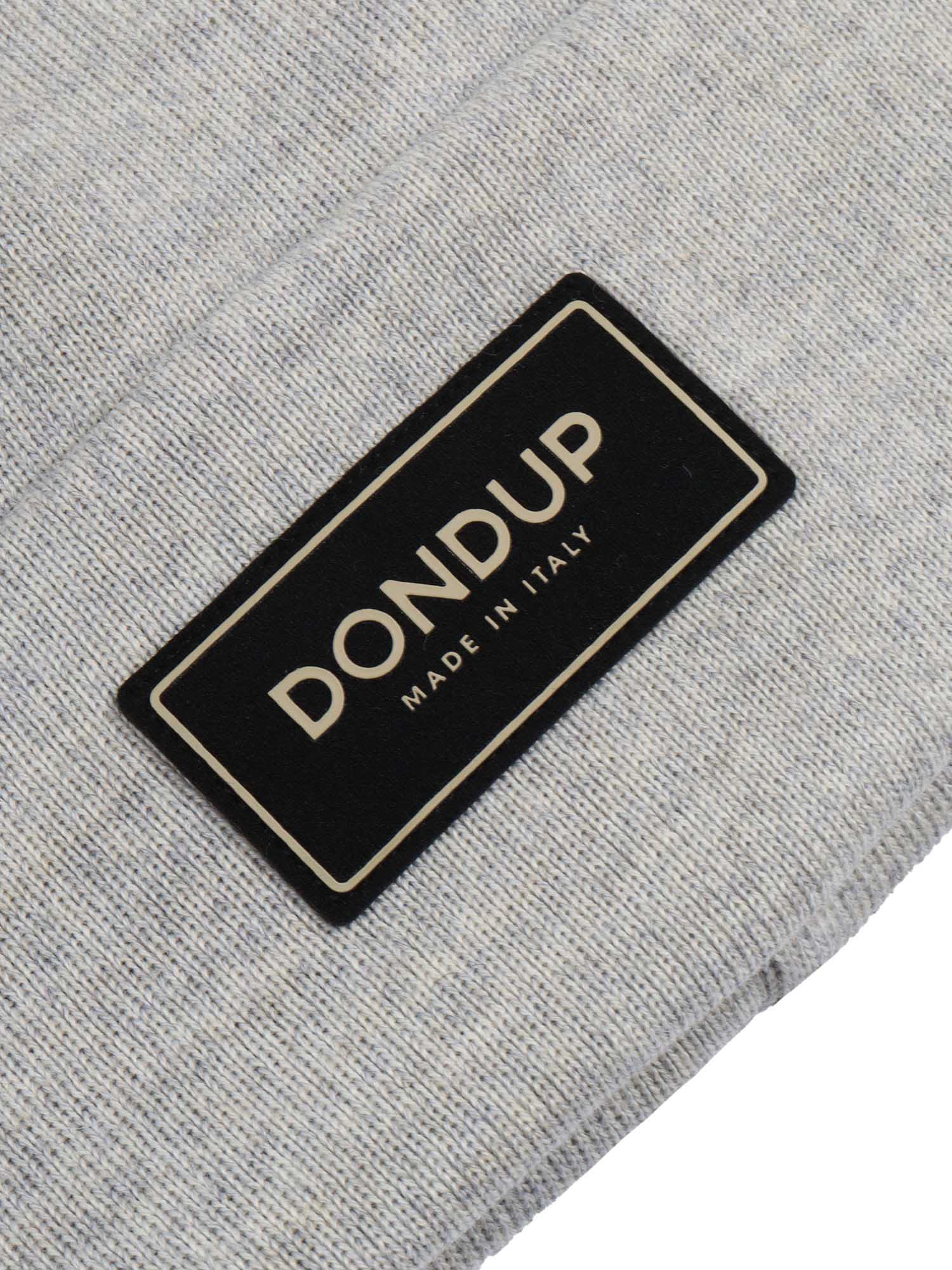 Dondup Logo-plaque Beanie Hat In Gray