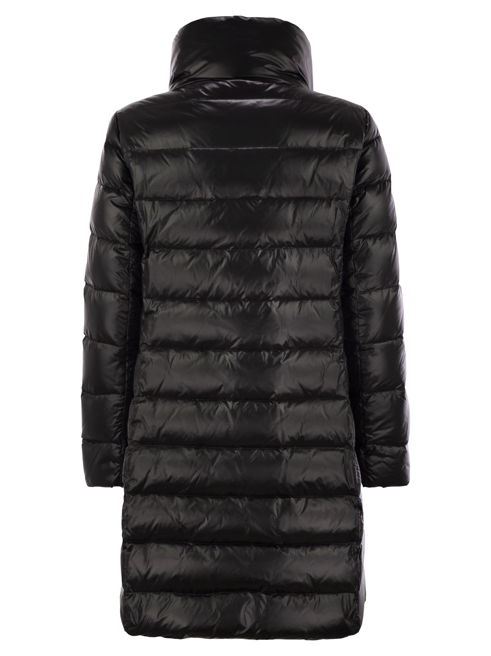 Fay Women's Long Down Jacket With Hook In Black