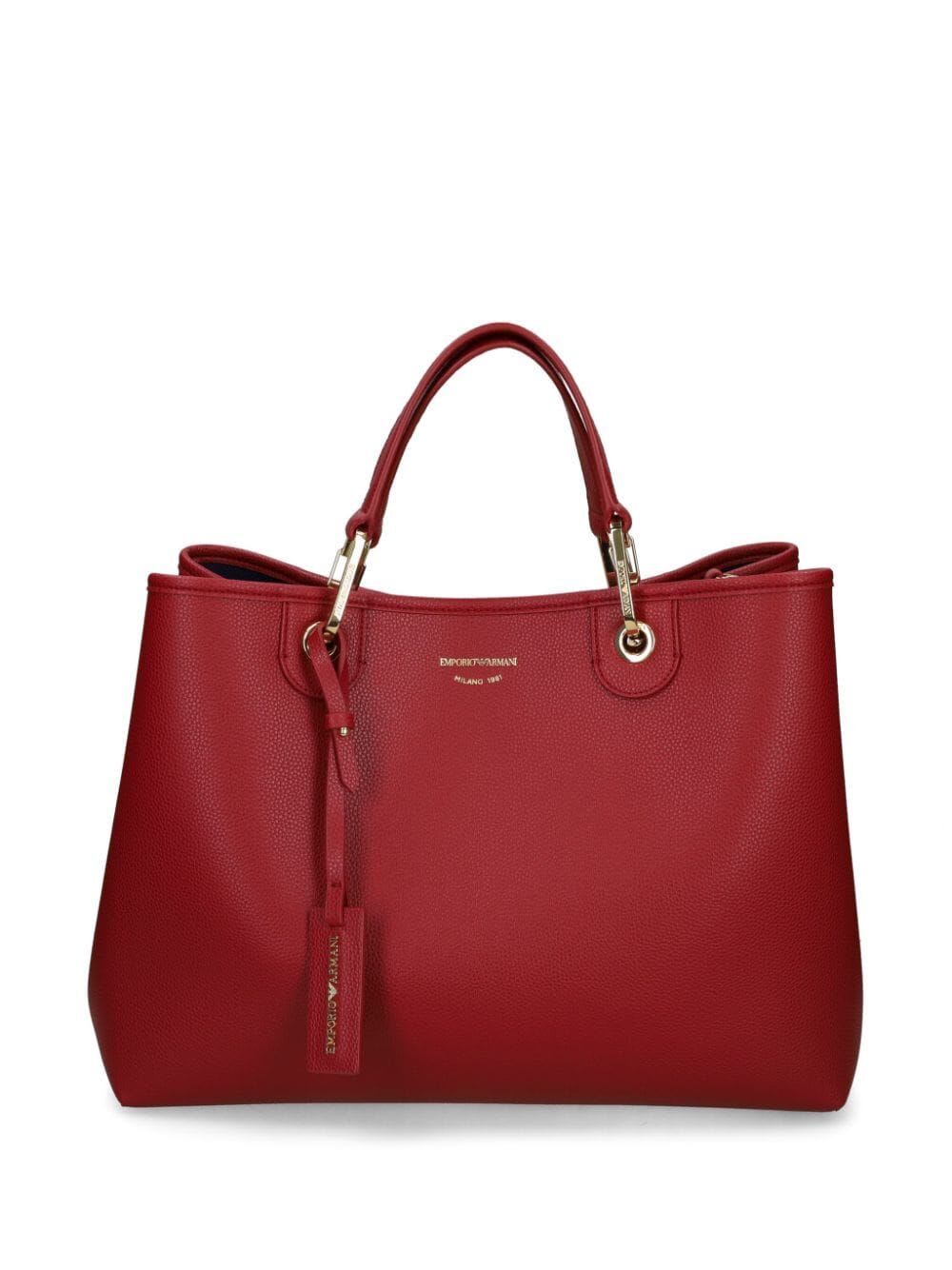 Shop Emporio Armani Shopping Bag In Wine Storm