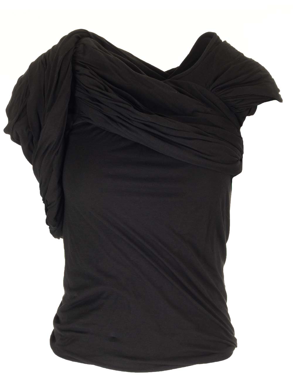 Rick Owens Draped Jersey Top In Black