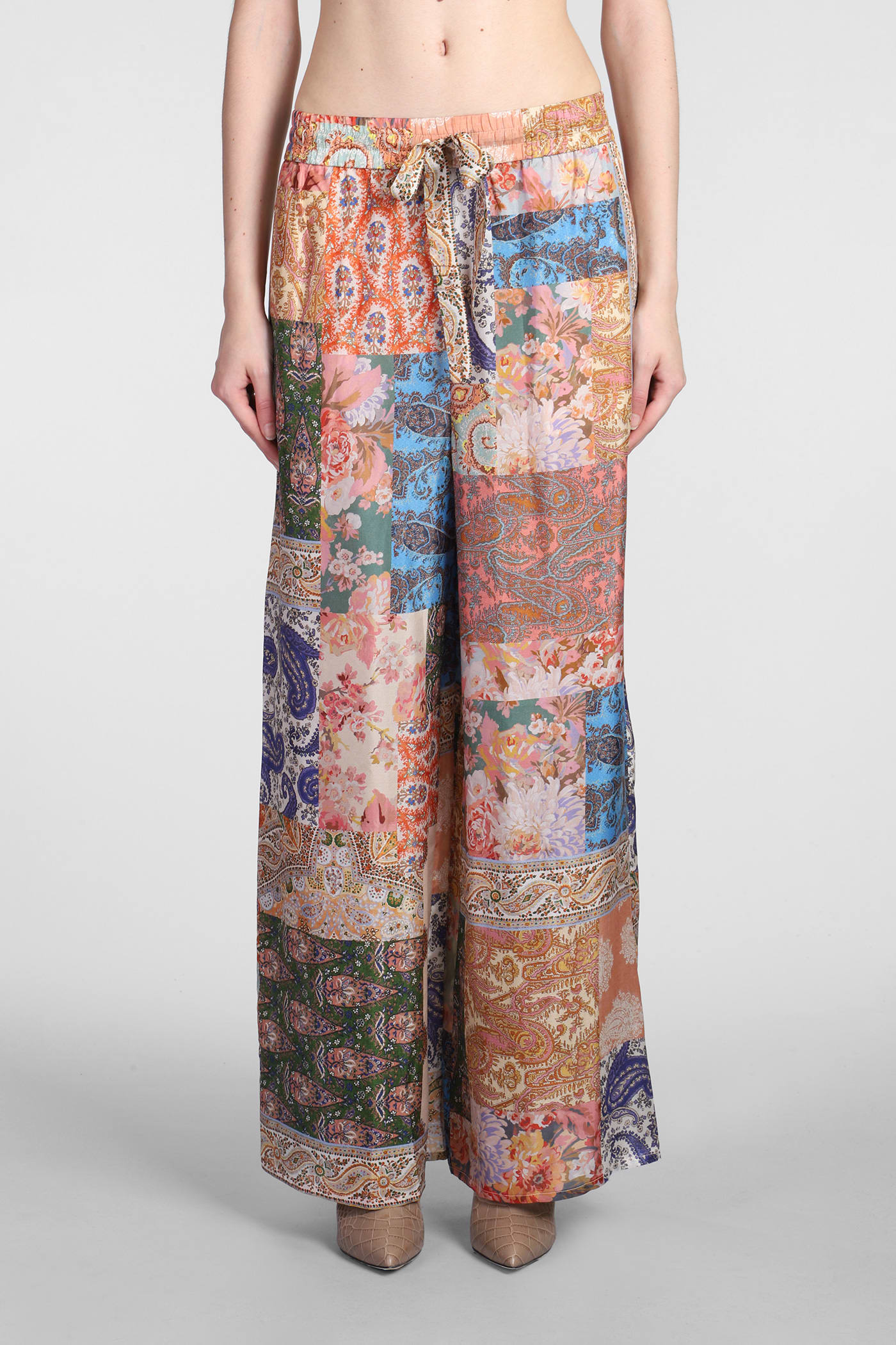Shop Zimmermann Pants In Multicolor Silk