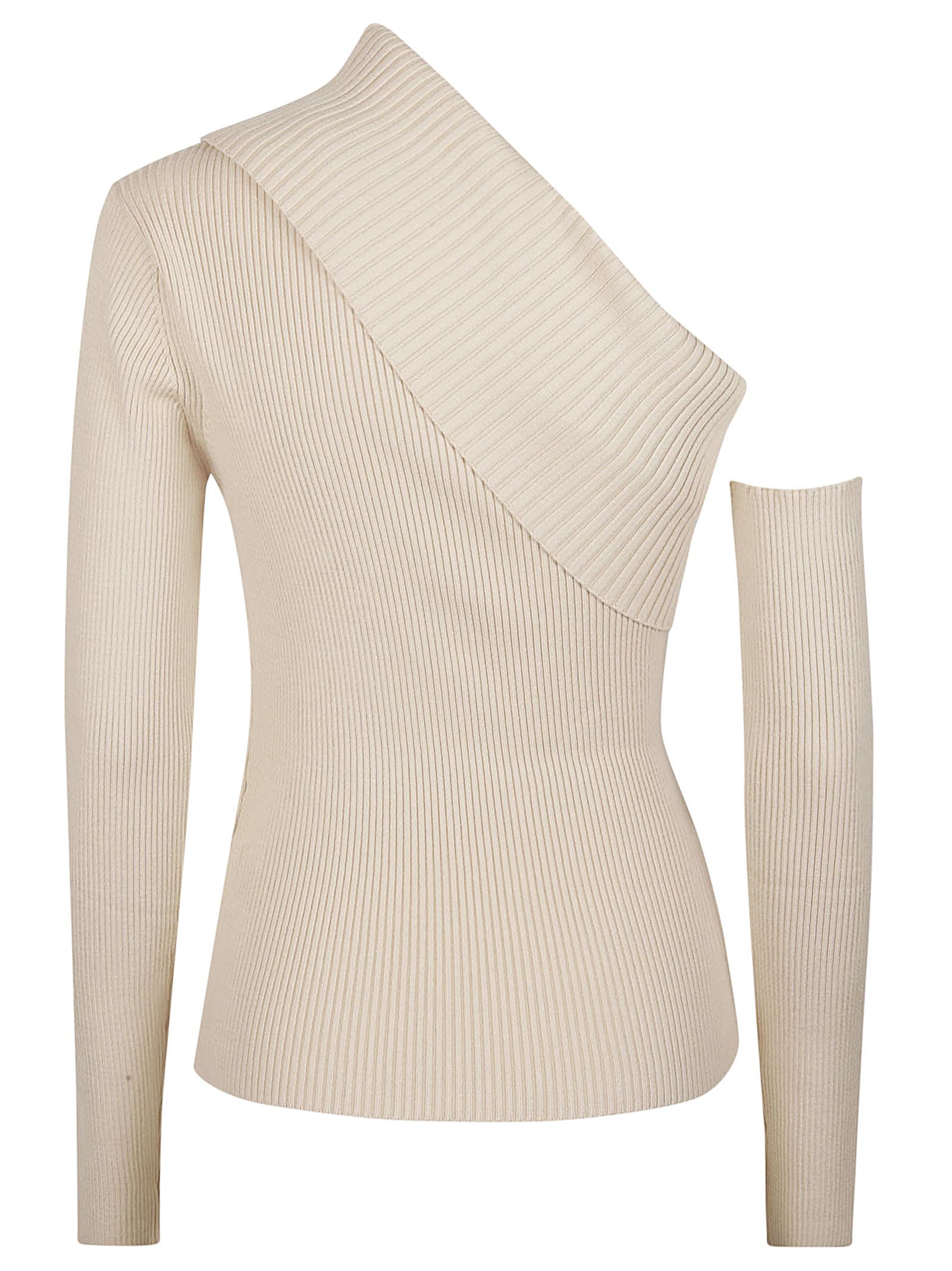 Shop Federica Tosi Asymetrical Sweater In Crema