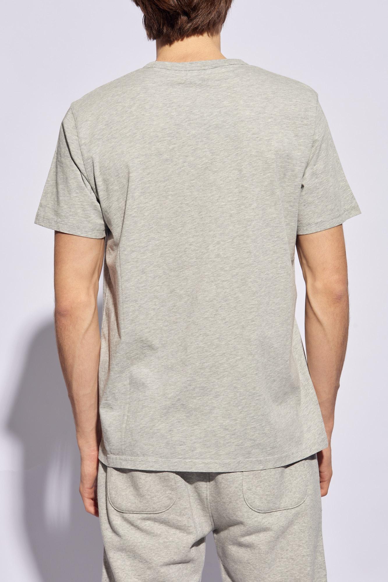 Woolrich Embroidered-logo Cotton T-shirt In Light Grey Melange