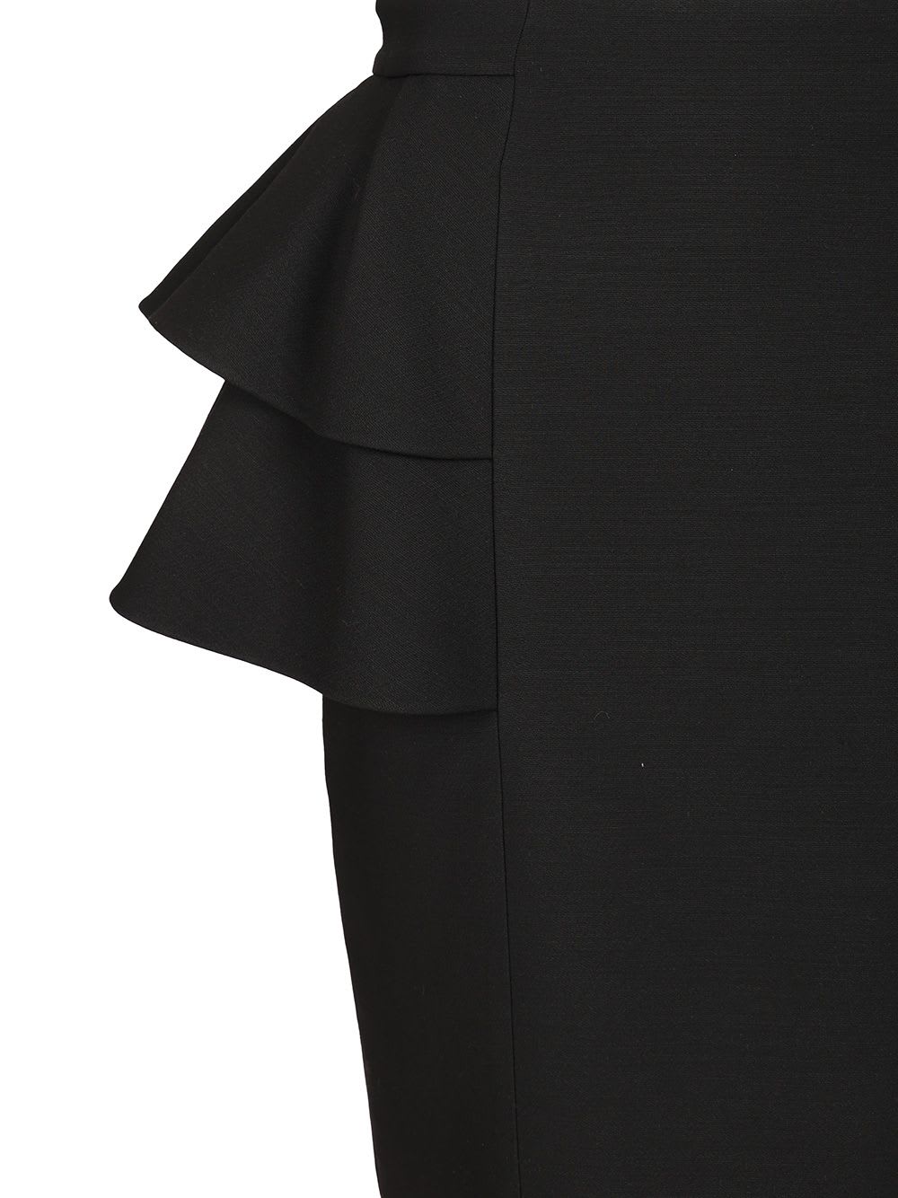 Valentino Black Skirt With Ruffles On The Sides In Black
