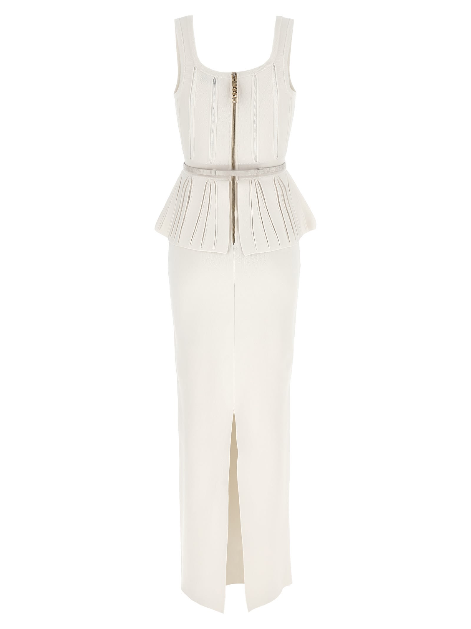 Elisabetta Franchi Red Carpet Eyelet-embellished Maxi Dress In White