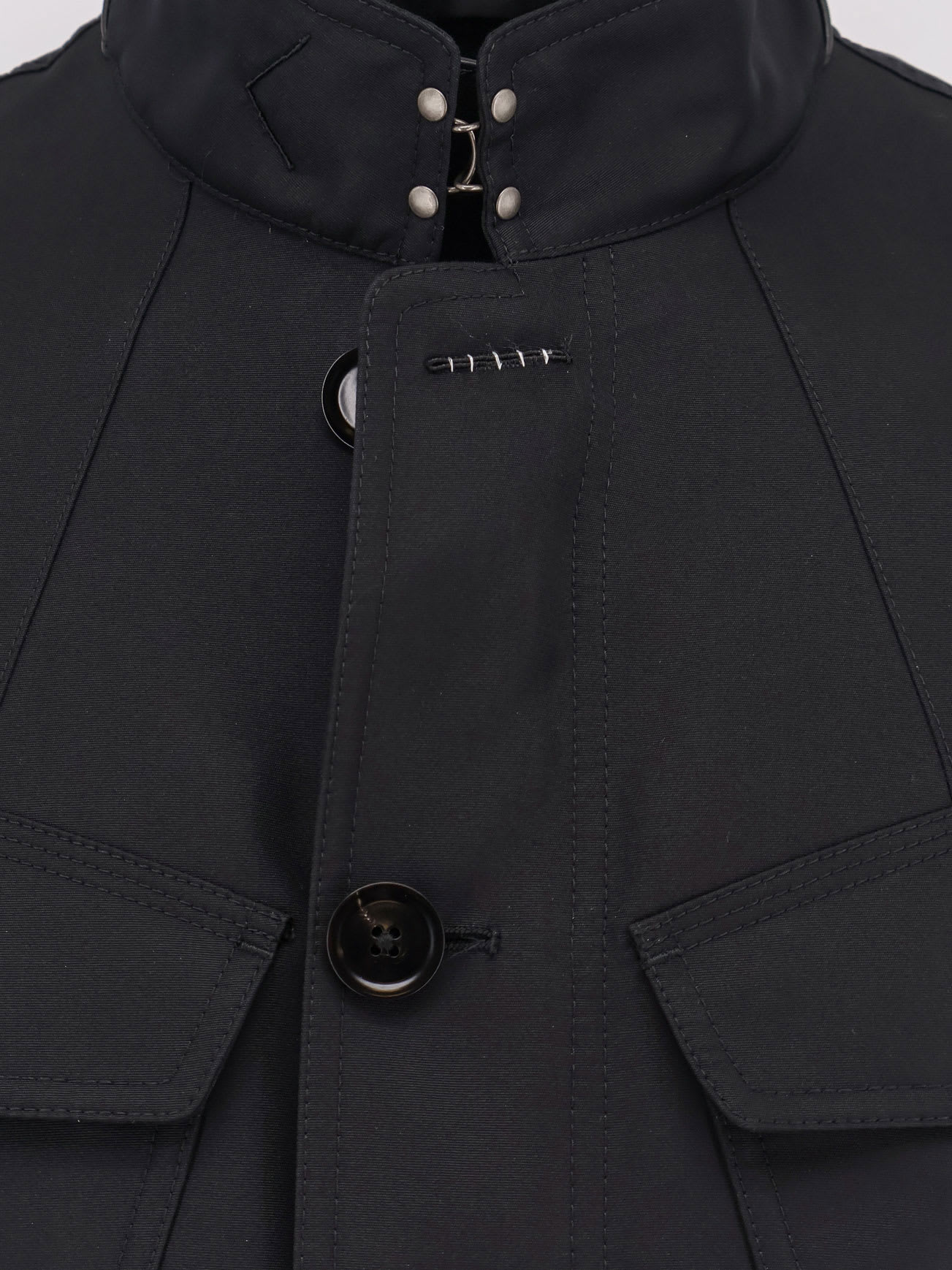 Tom Ford Long-sleeved Button-up Jacket In Black