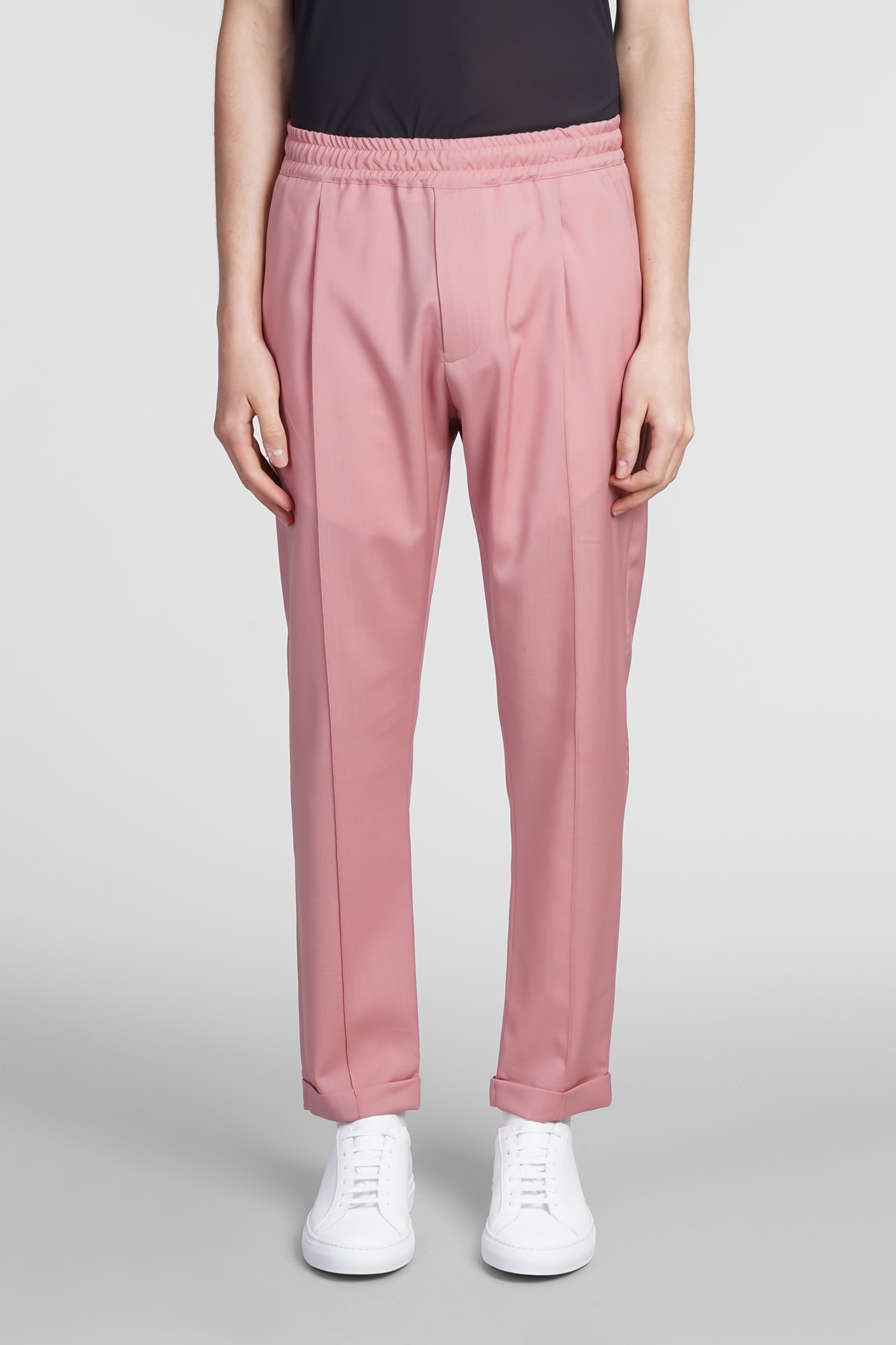 Low Brand Taylor Pants In Rose-pink Wool