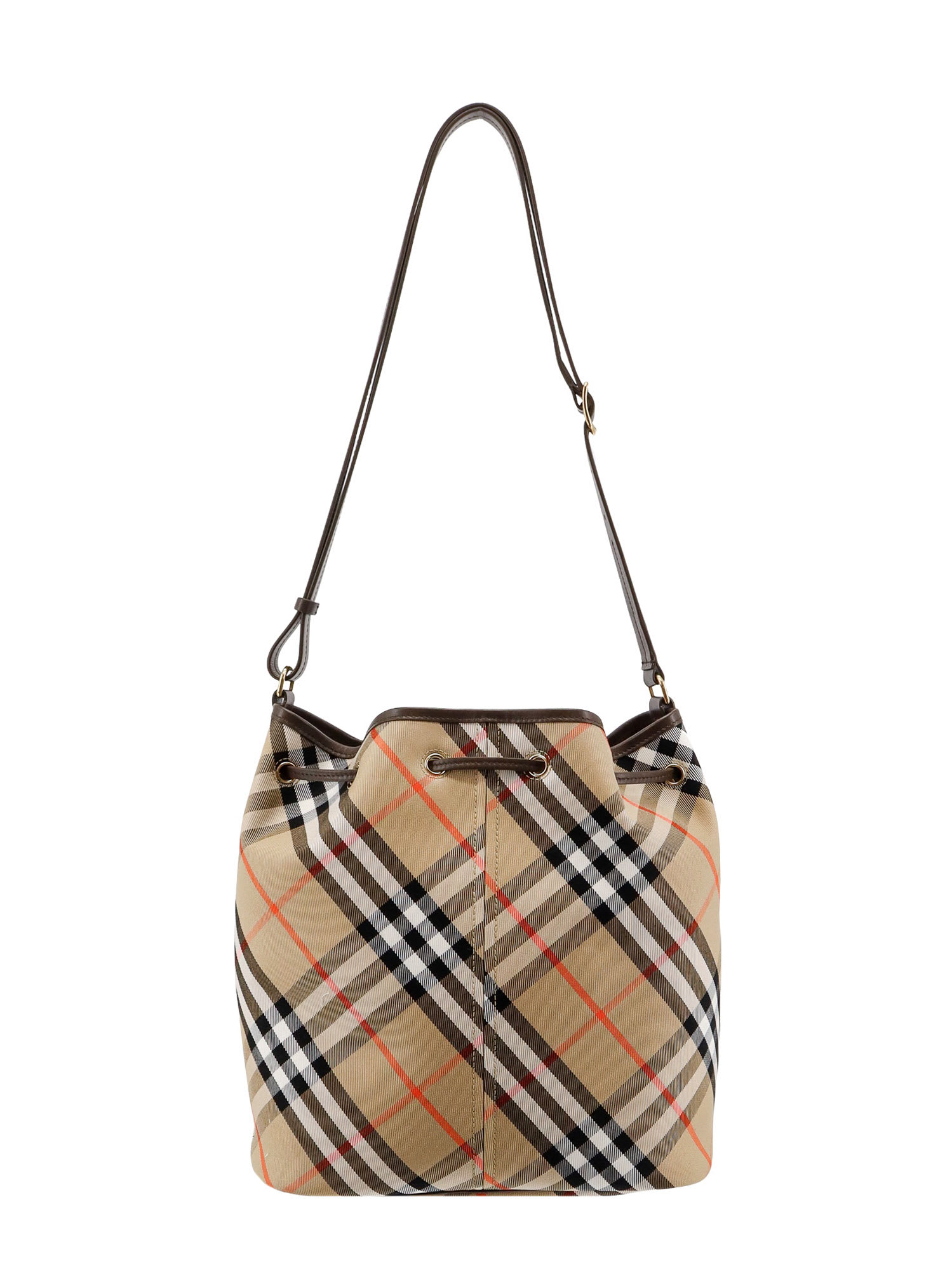 Shop Burberry Bucket Bag In Sand