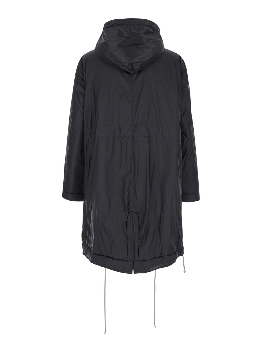 Shop Drkshdw Fishtail Black Parka With Drawstring Hood And Hem In Tech Fabric Man