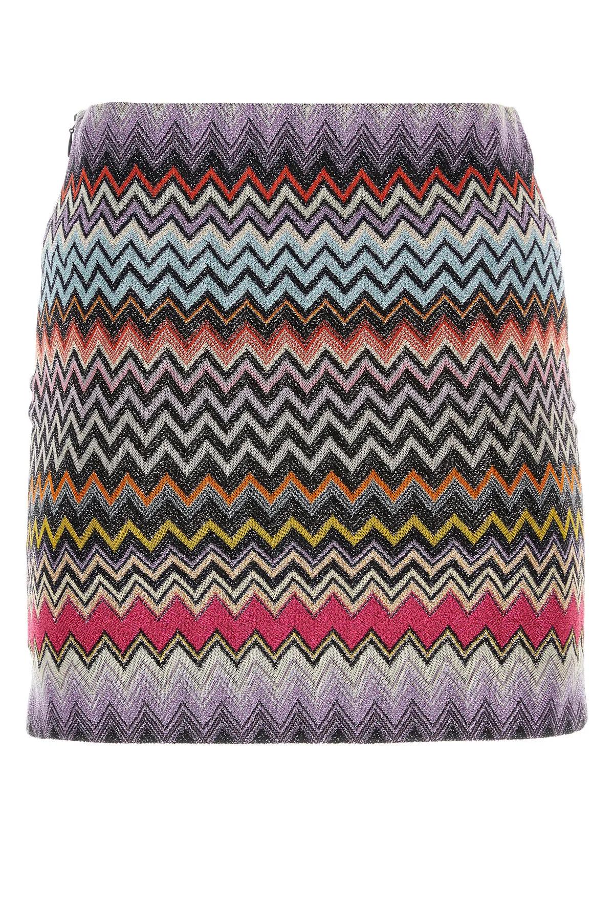 Shop Missoni Embroidered Viscose Blend Mini Skirt In Multicolour/nero