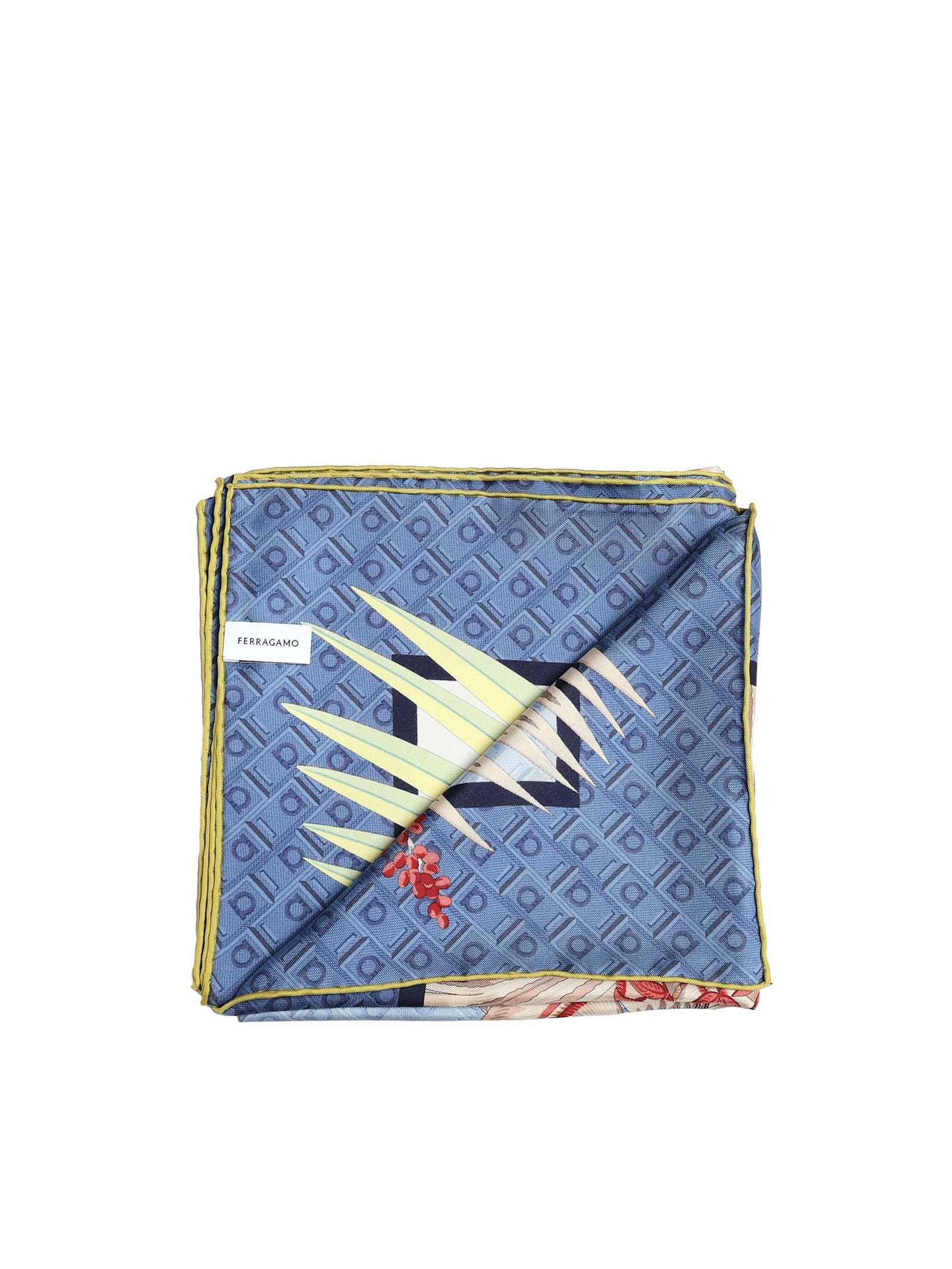 Ferragamo Silk Scarf With Print In Multi