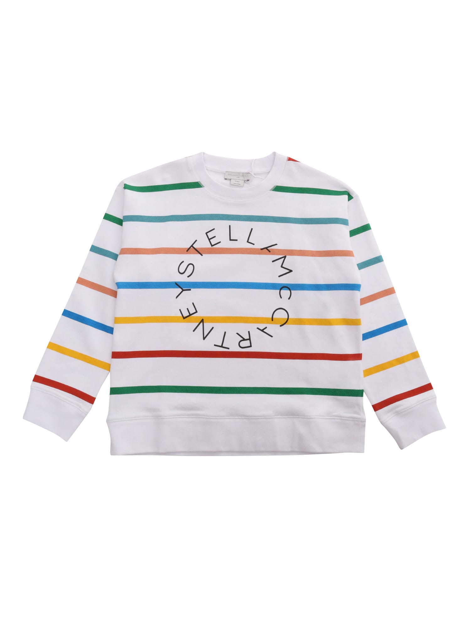 Stella Mccartney Kids' Striped Colorful Sweatshirt In White