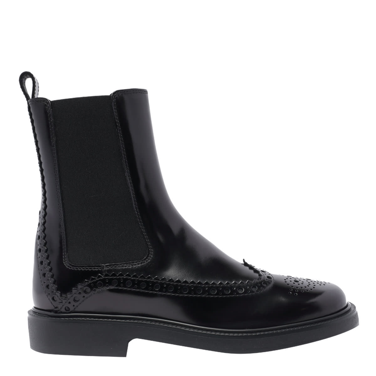 Shop Tod's Leather Booties In Black