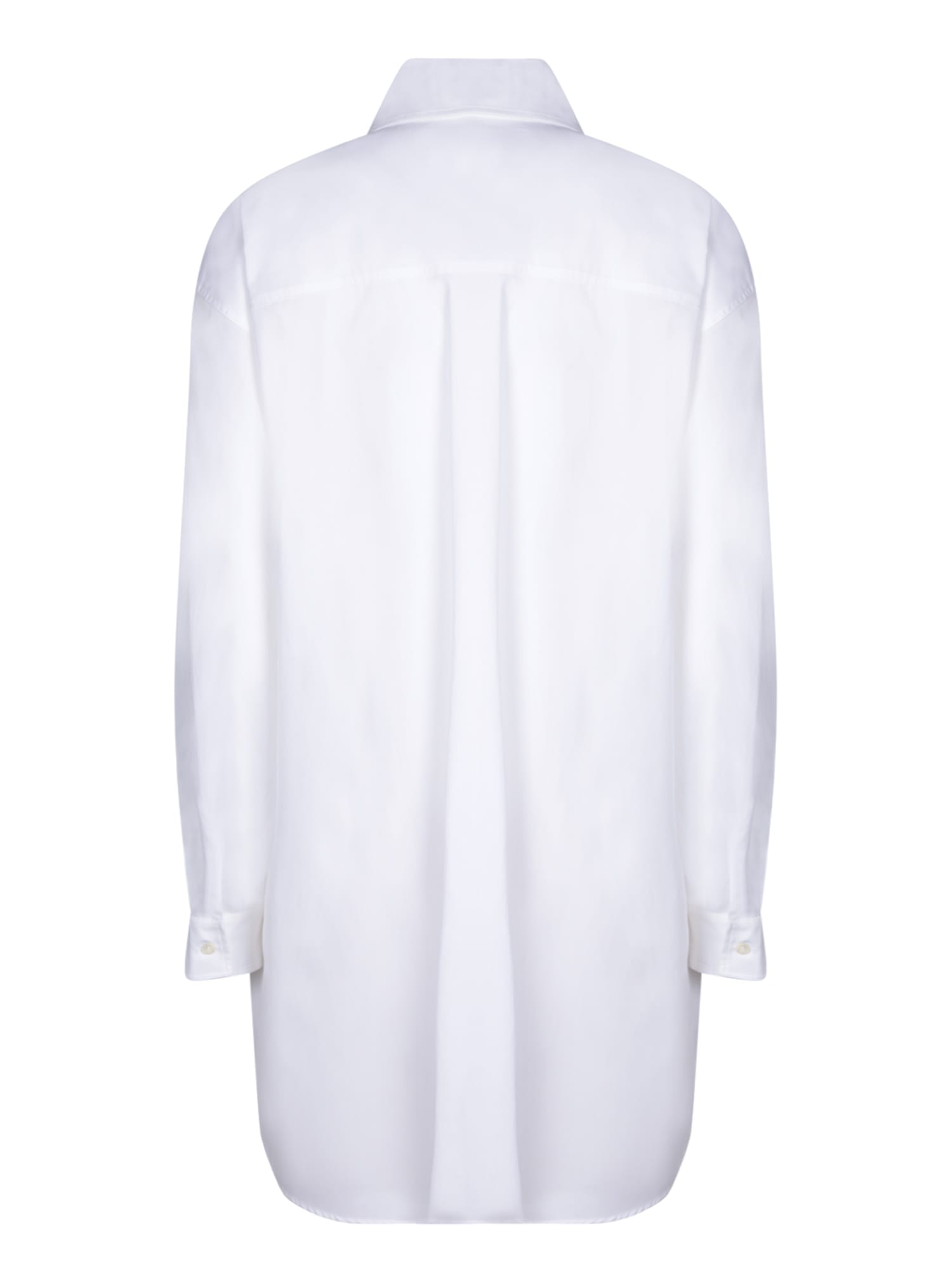 Shop Moschino White Poplin Shirt Dress