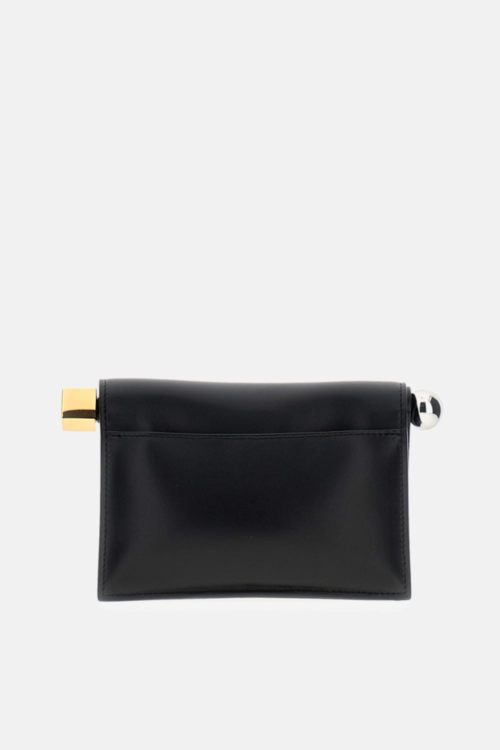 Jacquemus La Pochette Rond Carre Leather Clutch In Black