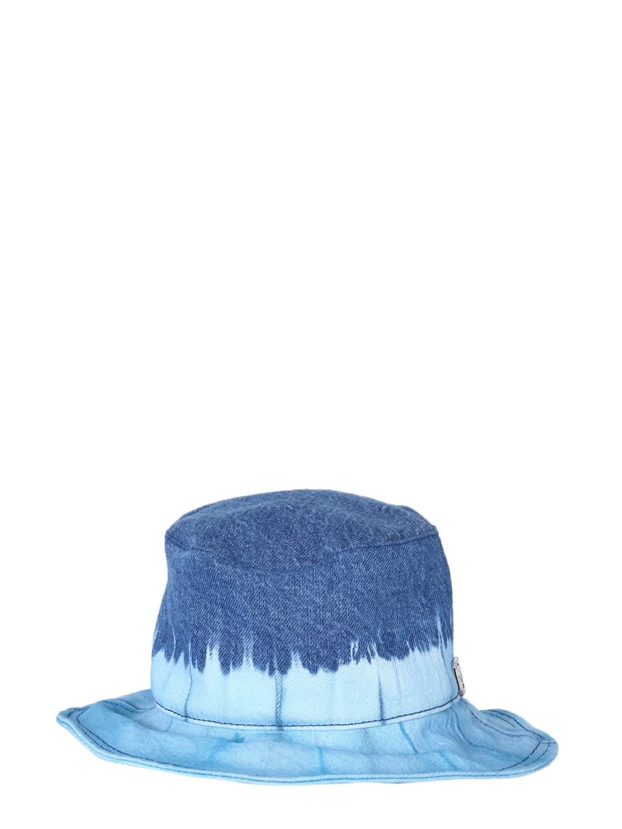 Shop Alberta Ferretti Bucket Hat With Tie Dye Print In Blue