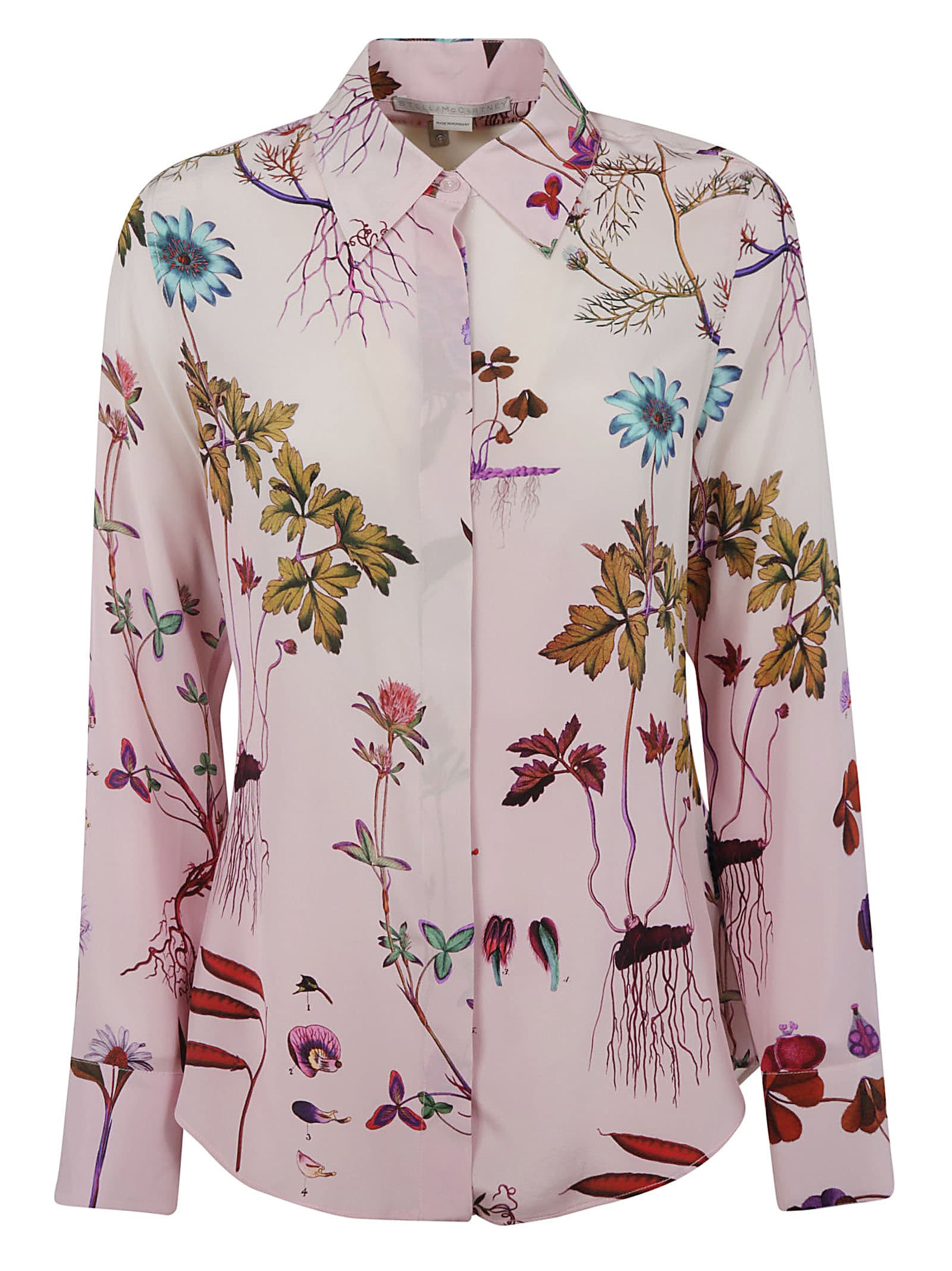 Stella Mccartney Floral Print Silk Blouse In Pink | ModeSens