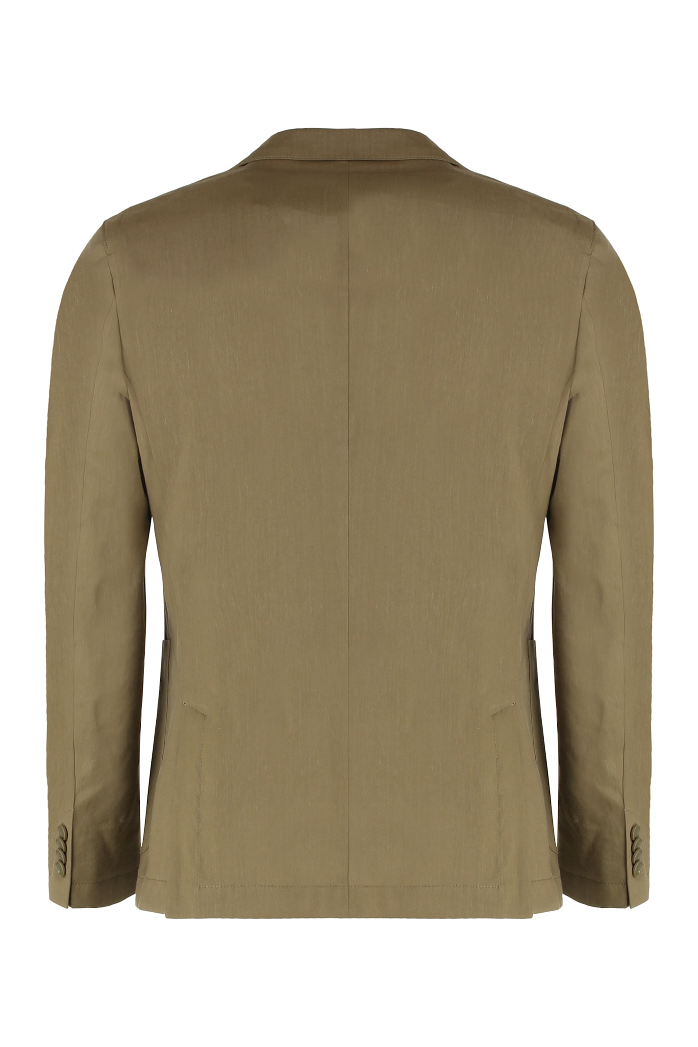 Hugo Boss Boss Double-breasted Linen Blend Jacket In Green