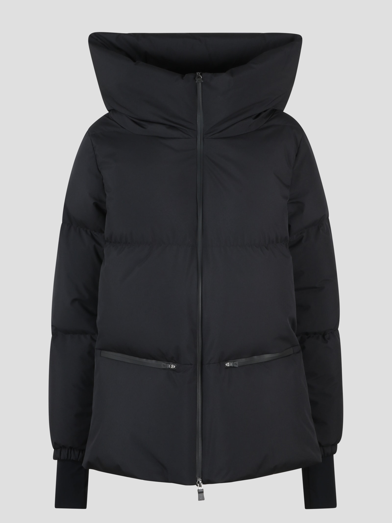 Shop Herno Hooded Down Jacket In Black