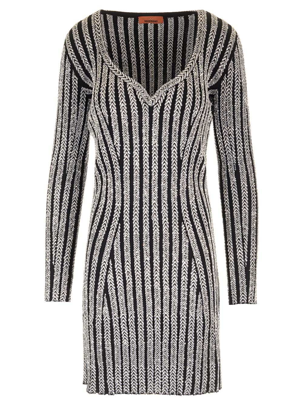 Shop Missoni Knitted Fitted Dress In White