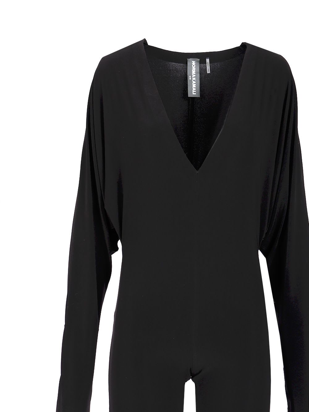 Shop Norma Kamali Dolman V-neck Jumpsuit In Black