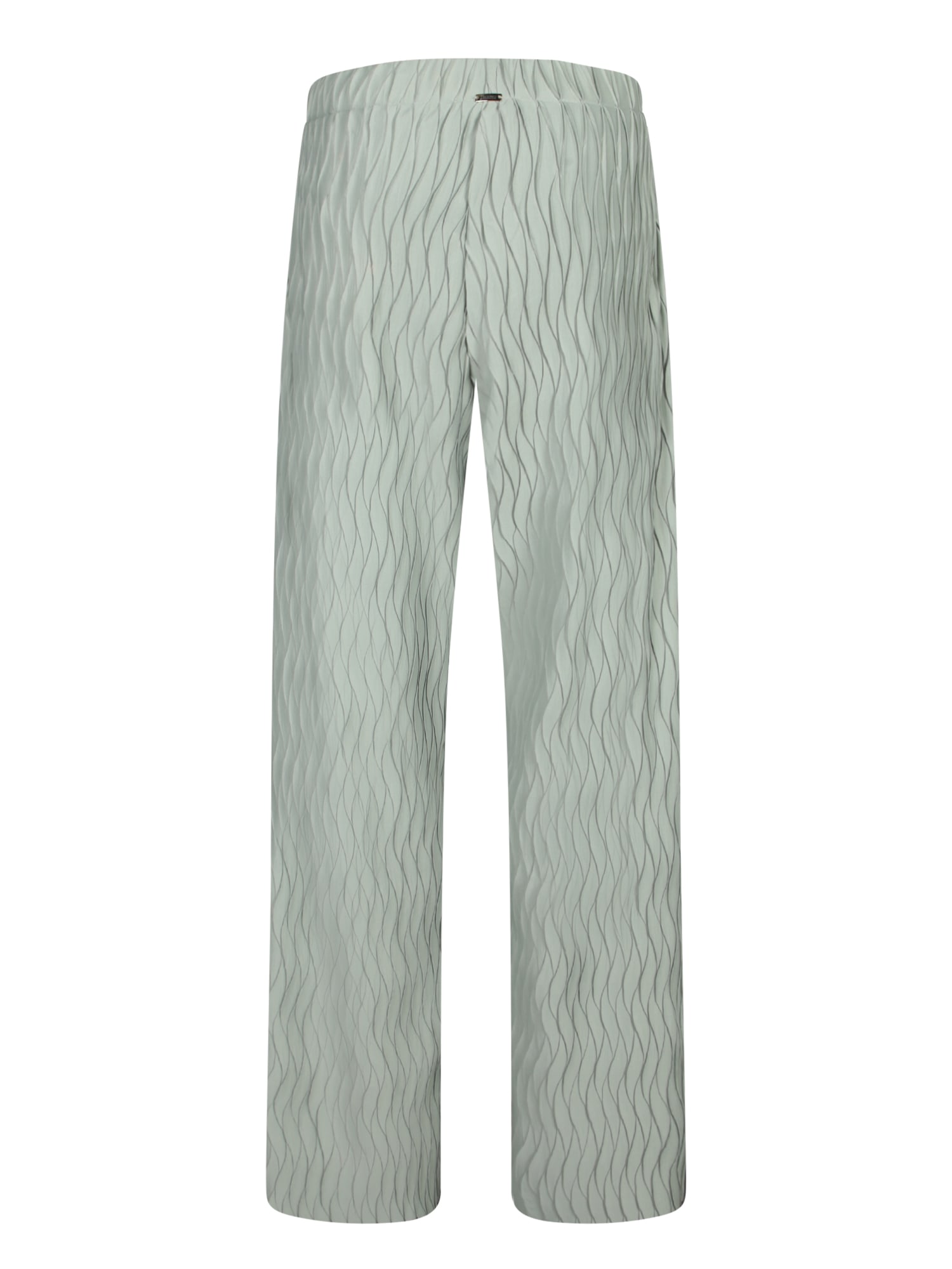 Herno Textured Green Trousers With And Drawstring Waist In Green