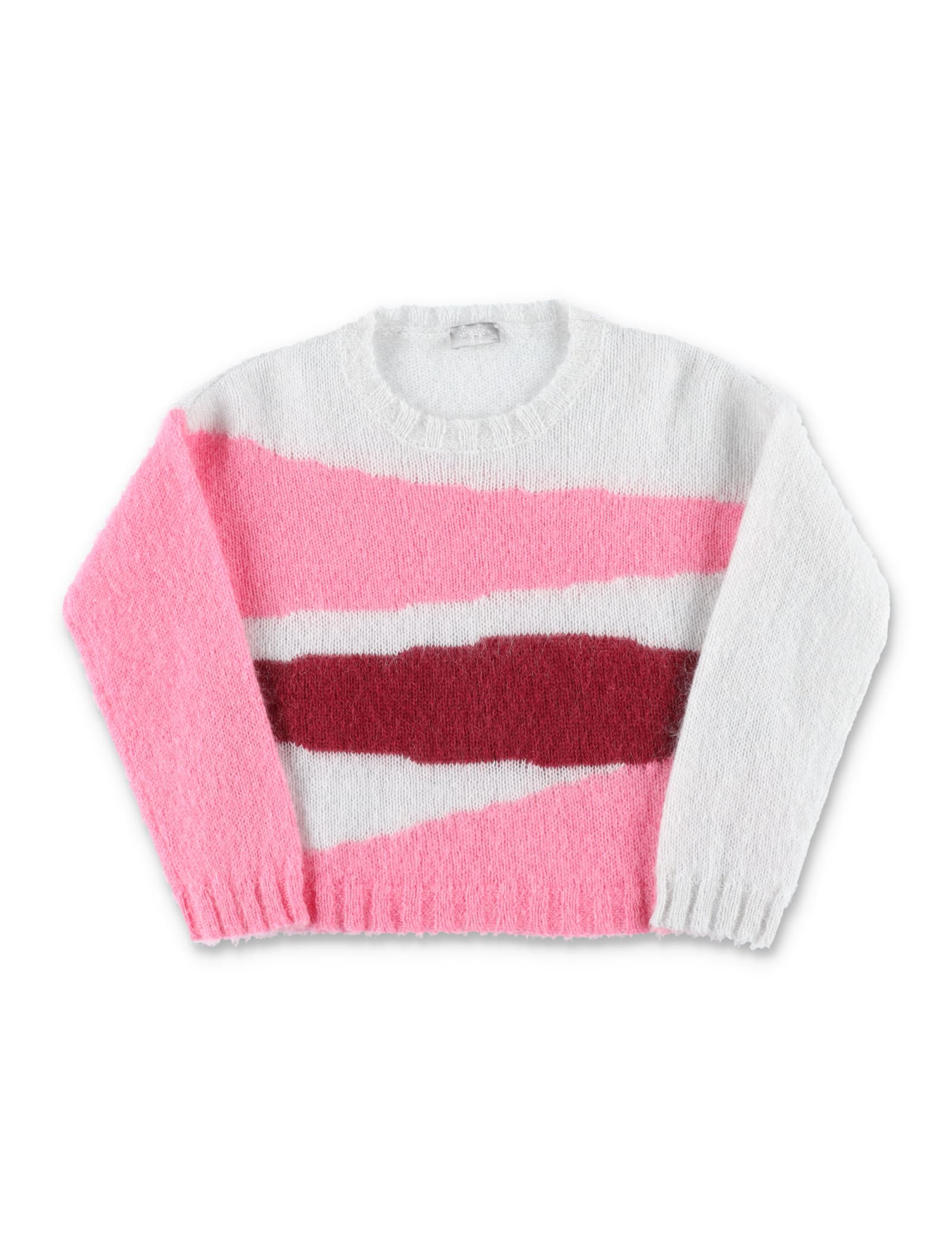 Il Gufo Striped Mohair Crewneck Sweater