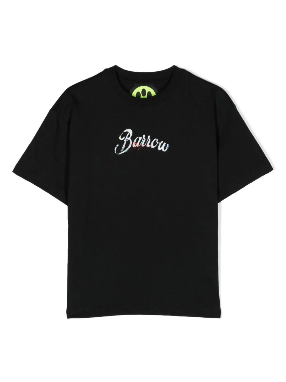 Barrow Kids' Black T-shirt With Lettering Logo In Nero