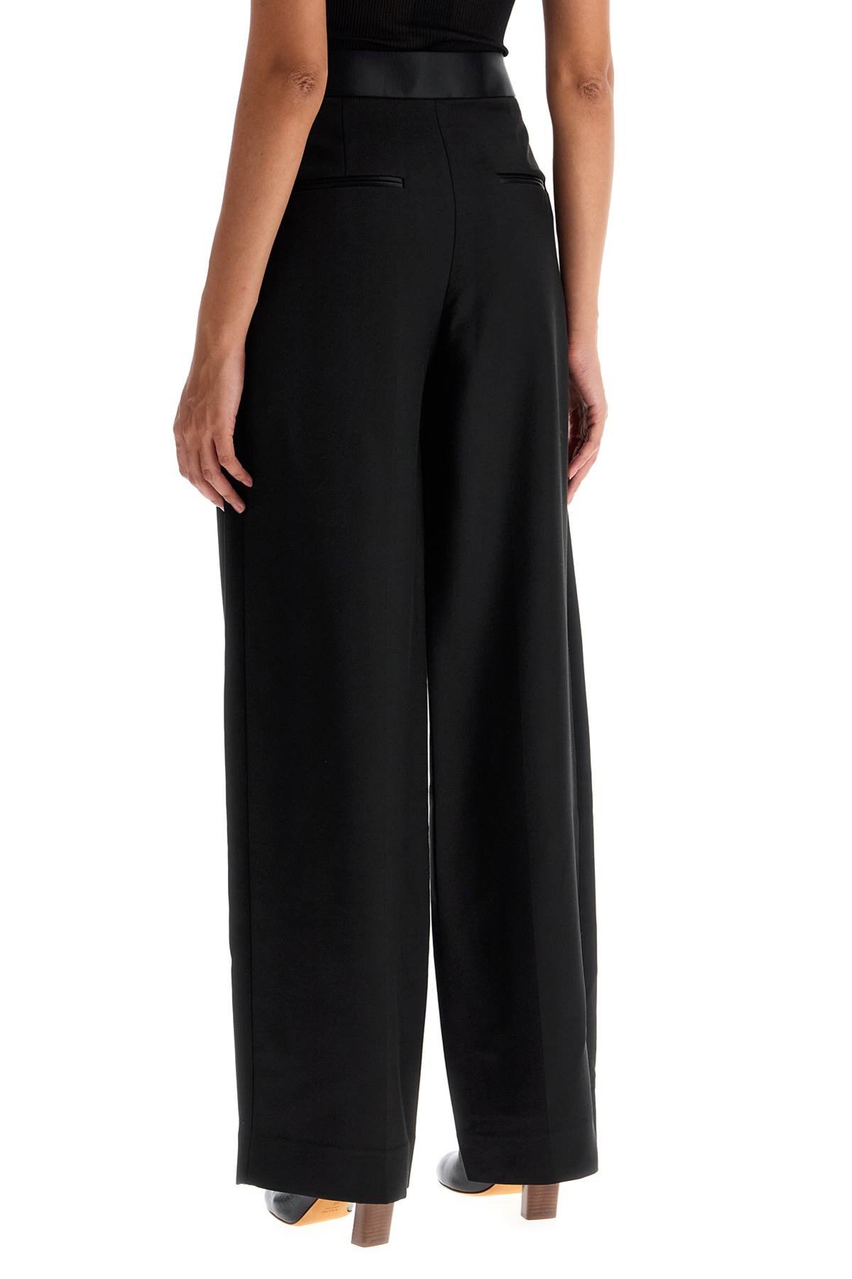 Shop Khaite Marine Pleated Pants With In Black (black)