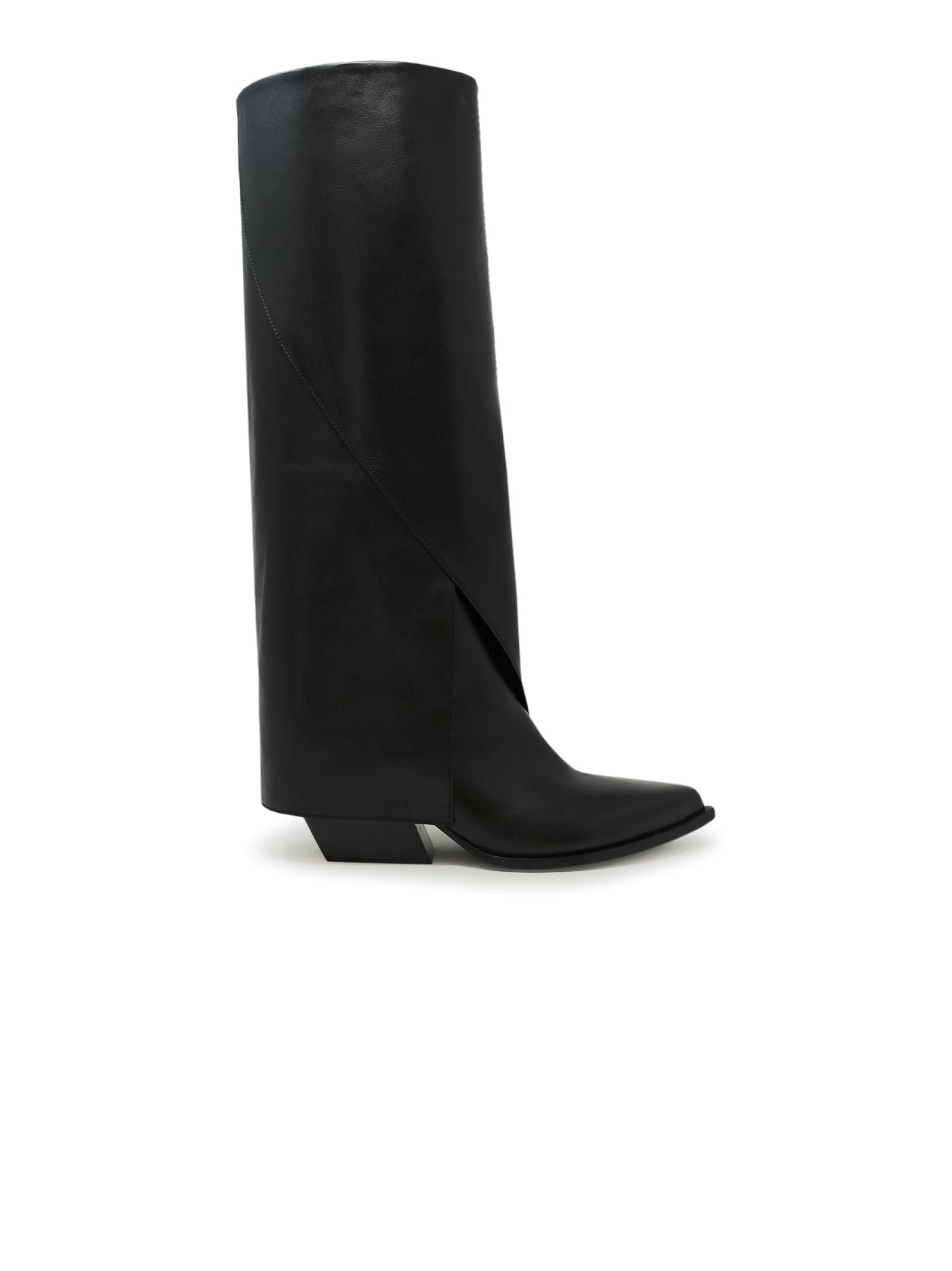 Shop Elena Iachi Black Leather Boots