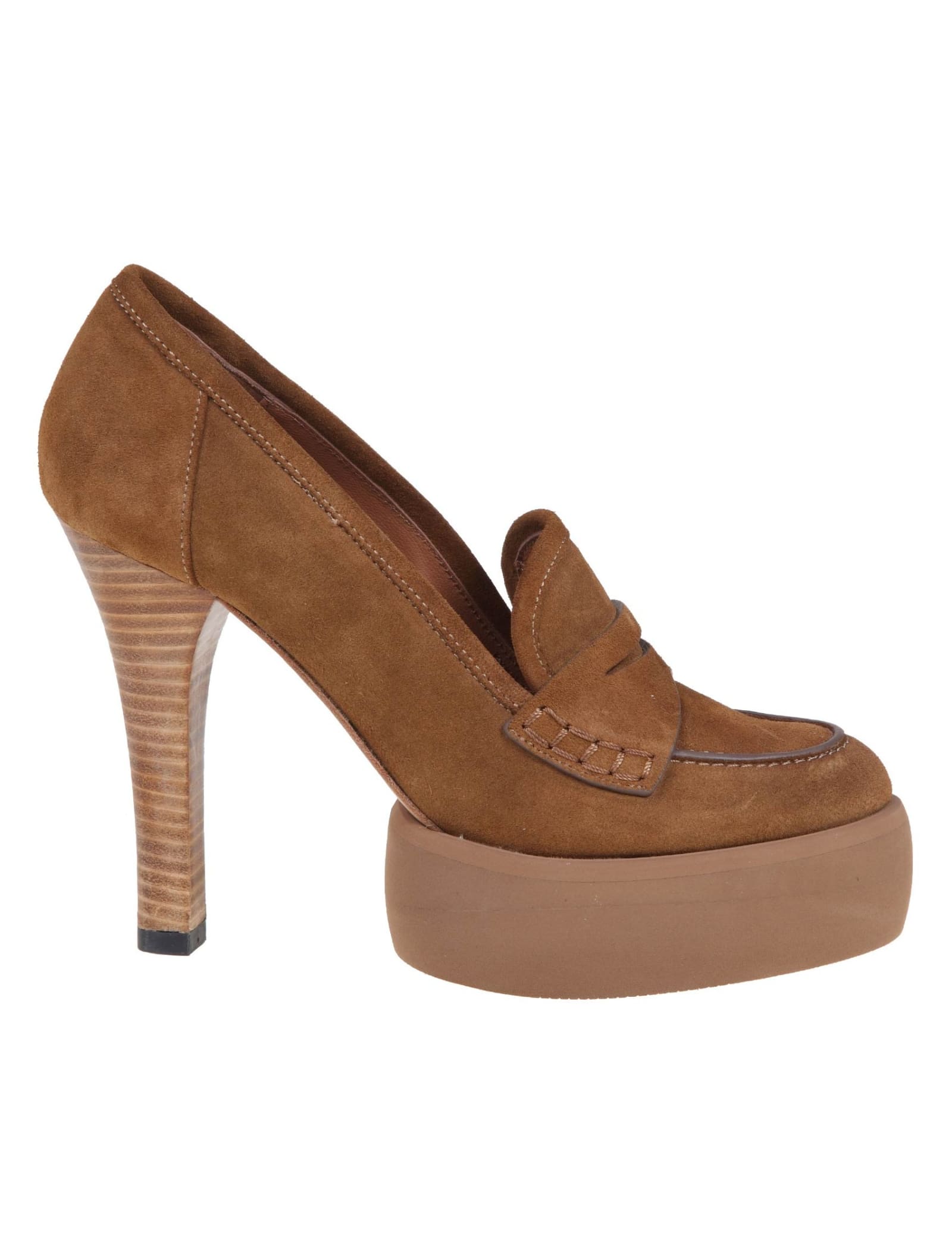 PALOMA BARCELÓ MABEL MOCCASIN IN WALNUT COLOR SUEDE