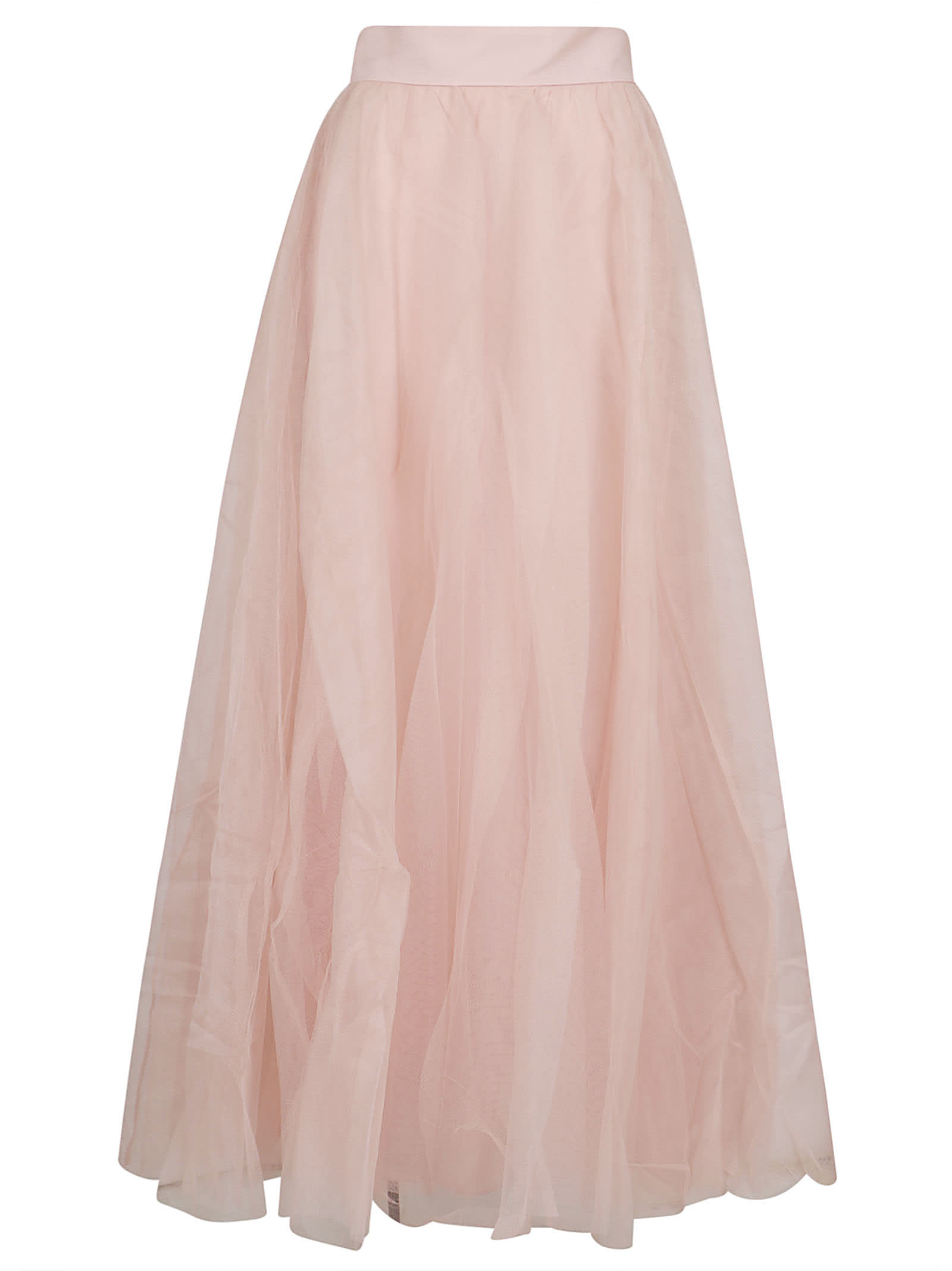 Zimmermann Gathered Tulle Maxi Skirt In Blh Blush