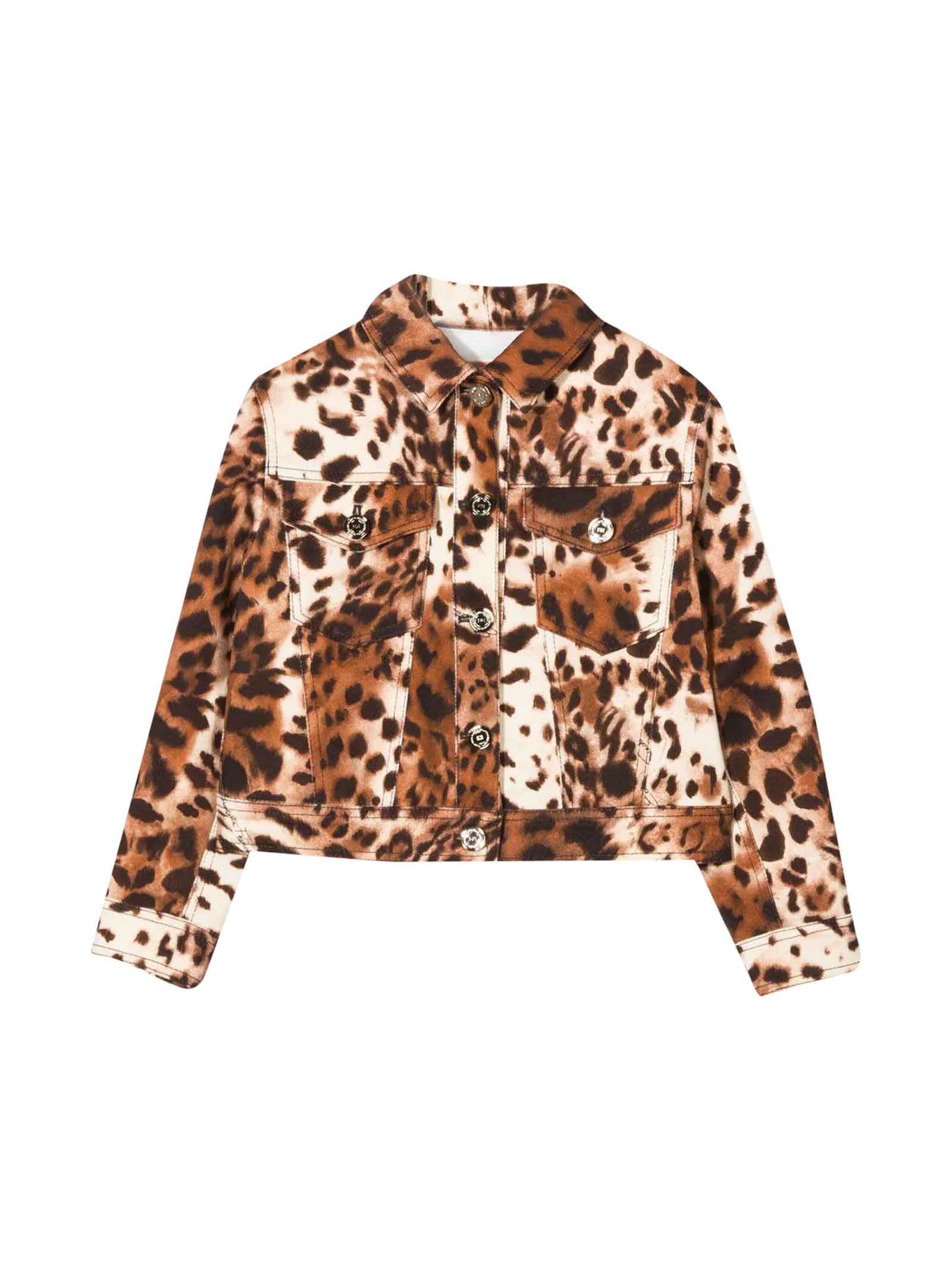 Elisabetta Franchi La Mia Bambina Leopard Print Jacket