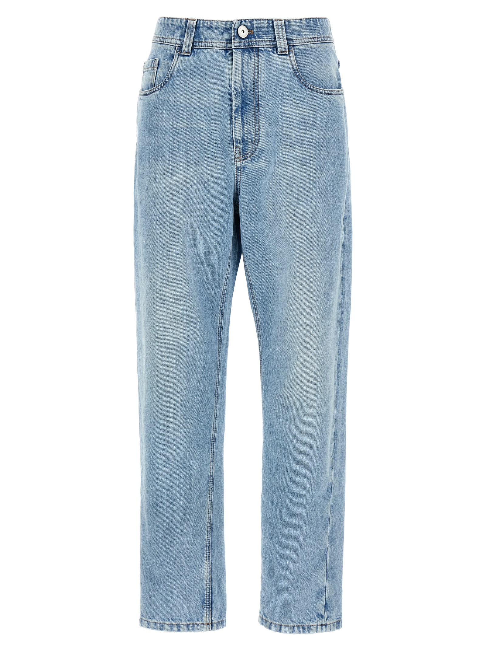 Shop Brunello Cucinelli Jeans Monile In Light Blue