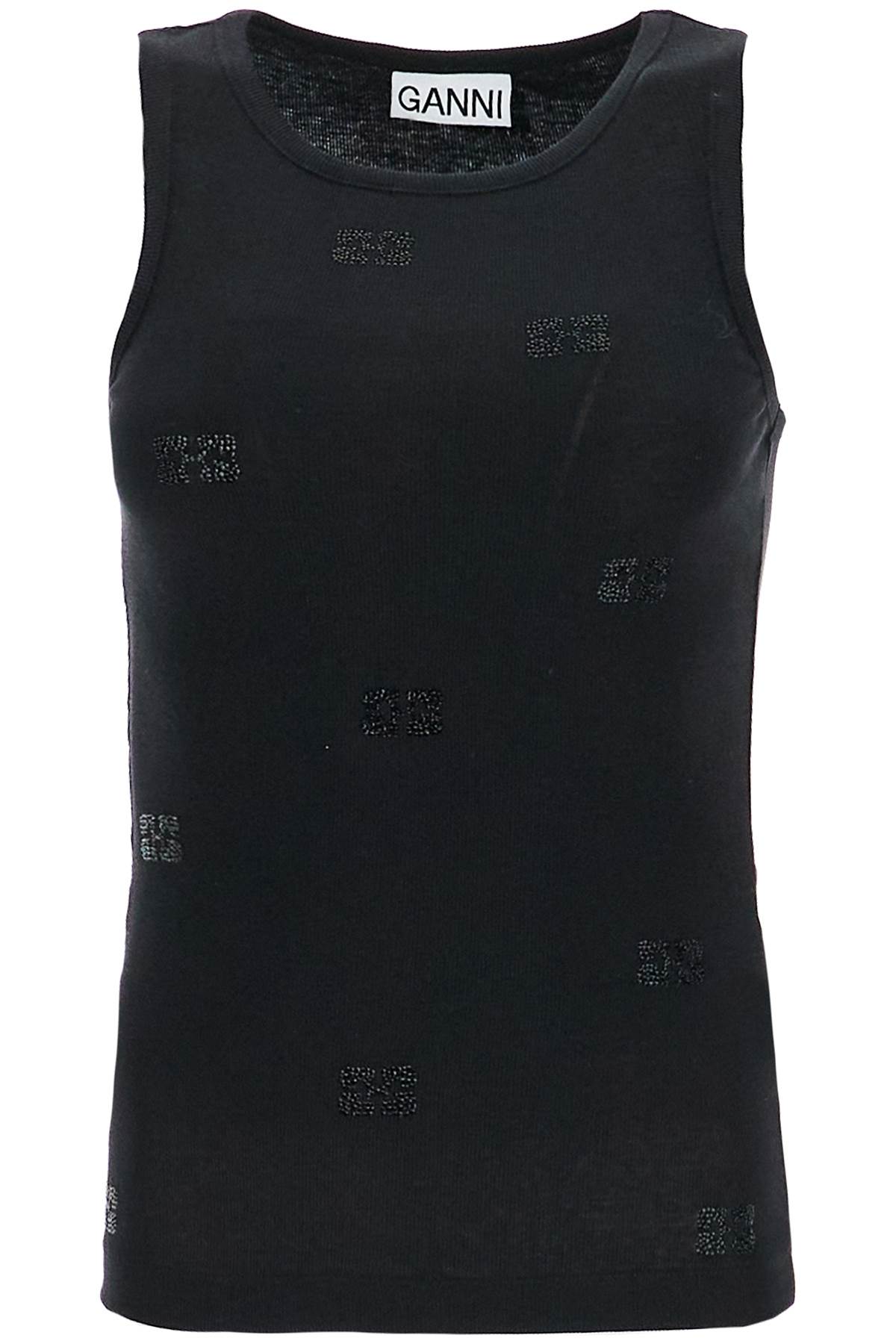 Tank Top In Black Cotton