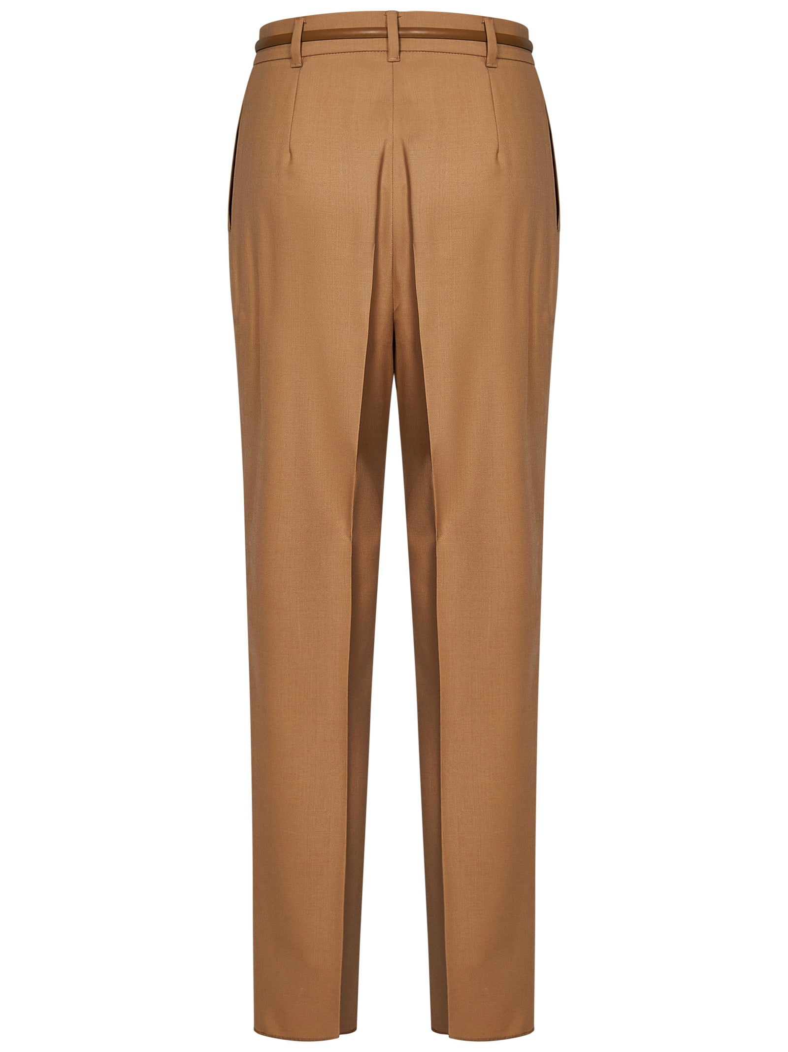 Shop Max Mara Maxmara Studio Prosit Trousers In Beige