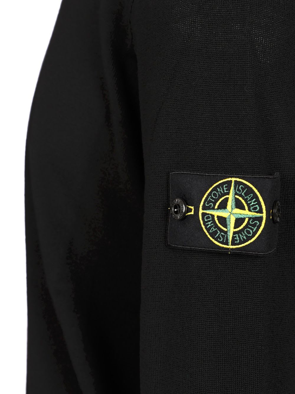 Stone Island Lightweight Wool Crew Neck Sweater With Raglan Sleeves Clothing In Black