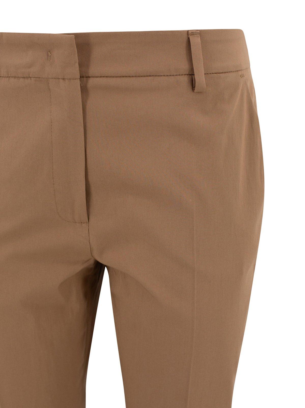 Weekend Max Mara Straight Leg Cropped Pants In Brown